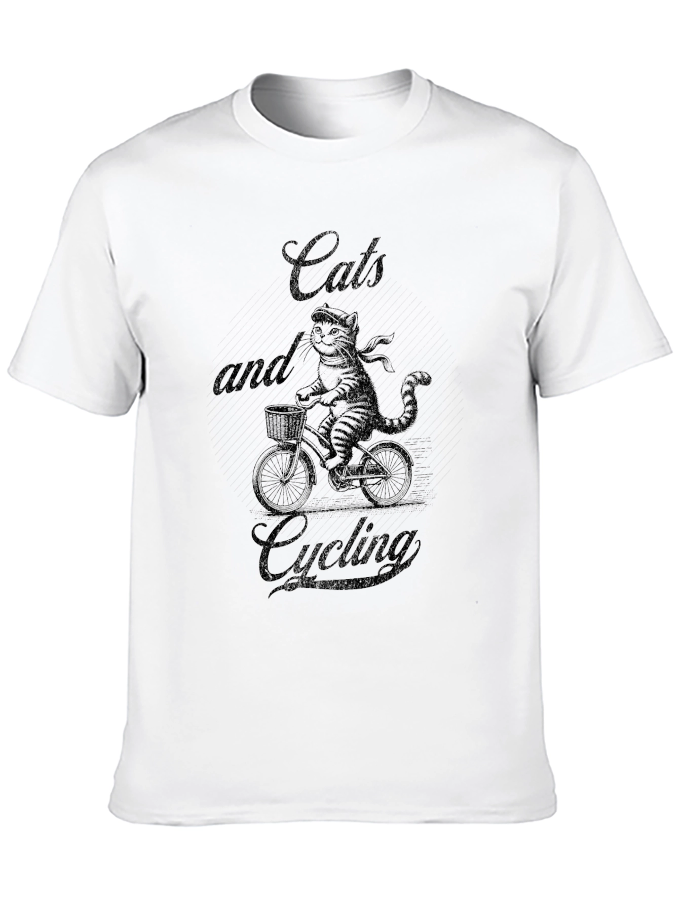Cats and Cycling Black T-Shirt
