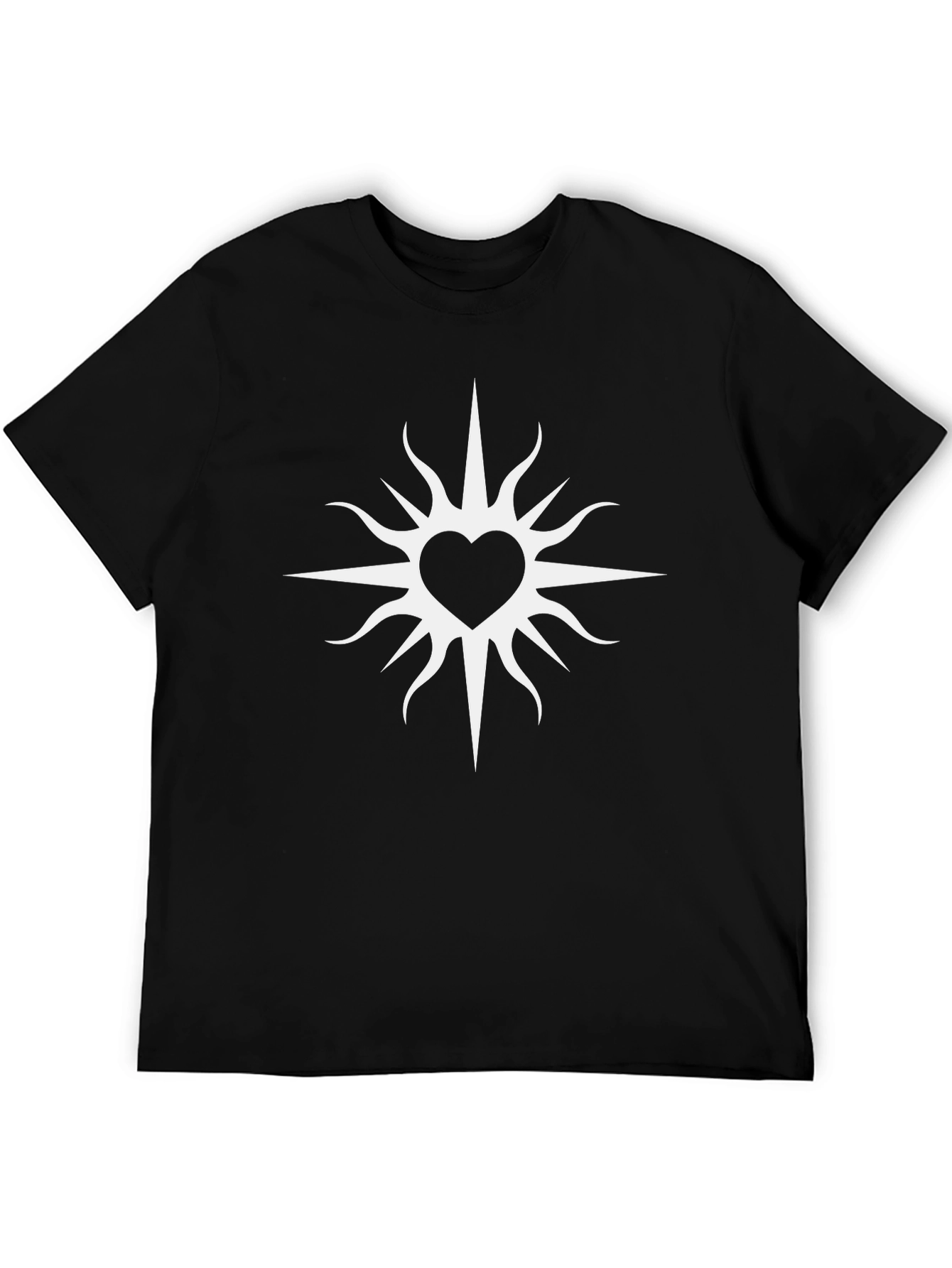 Heartburst Graphic Tee - Stylish Black Cotton T-Shirt