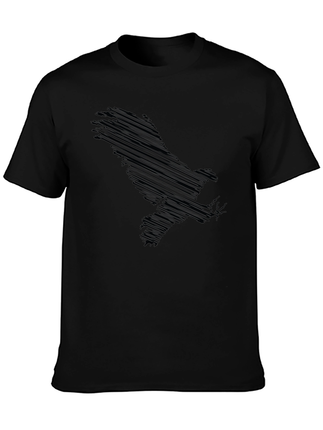 Black Eagle Scribble Print T-Shirt