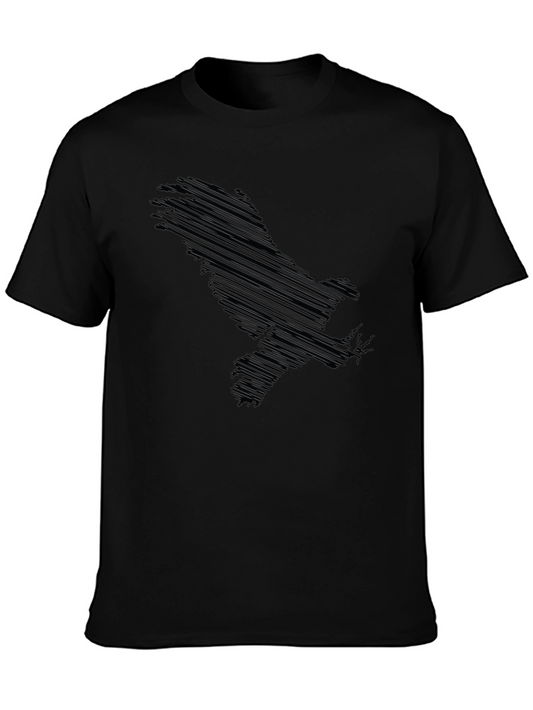 Black Eagle Scribble Print T-Shirt
