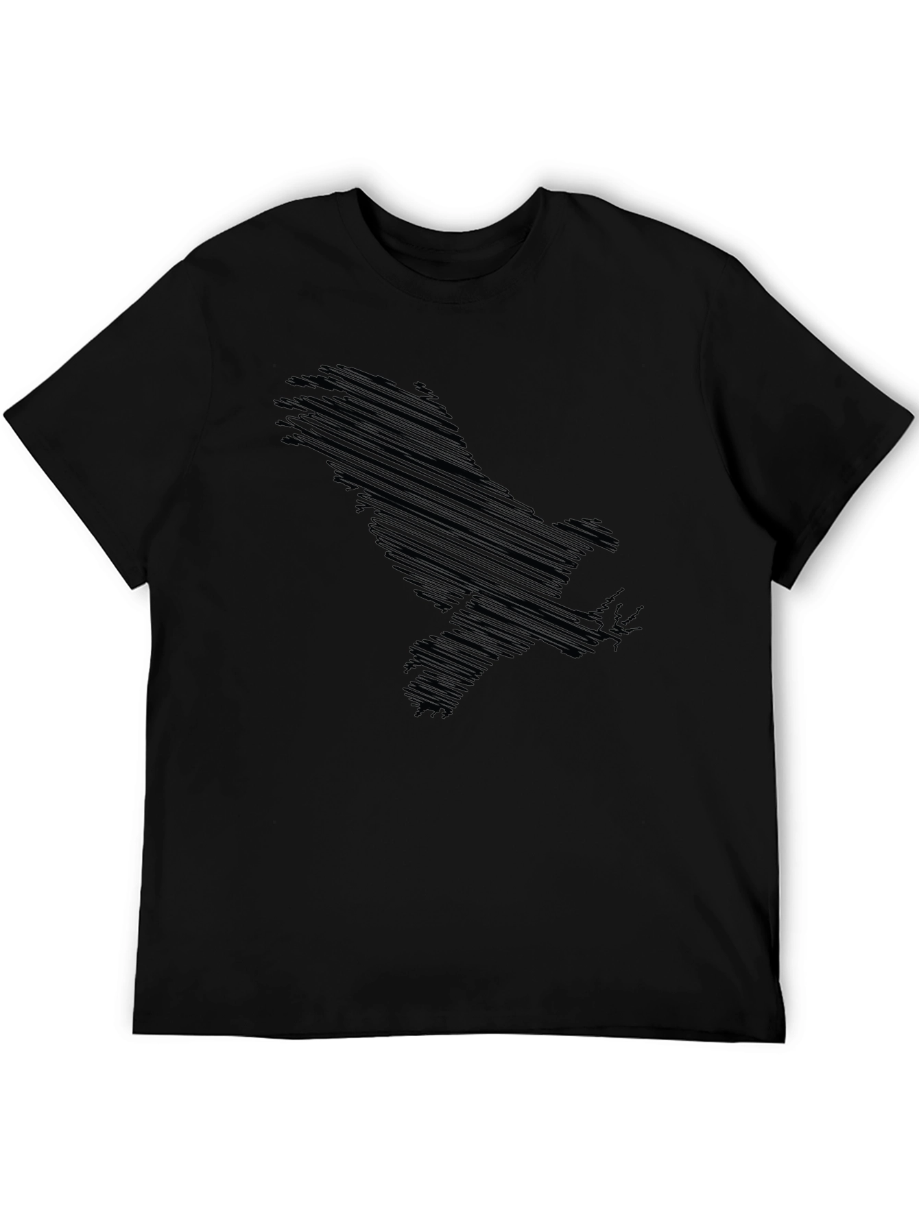 Black Eagle Scribble Print T-Shirt