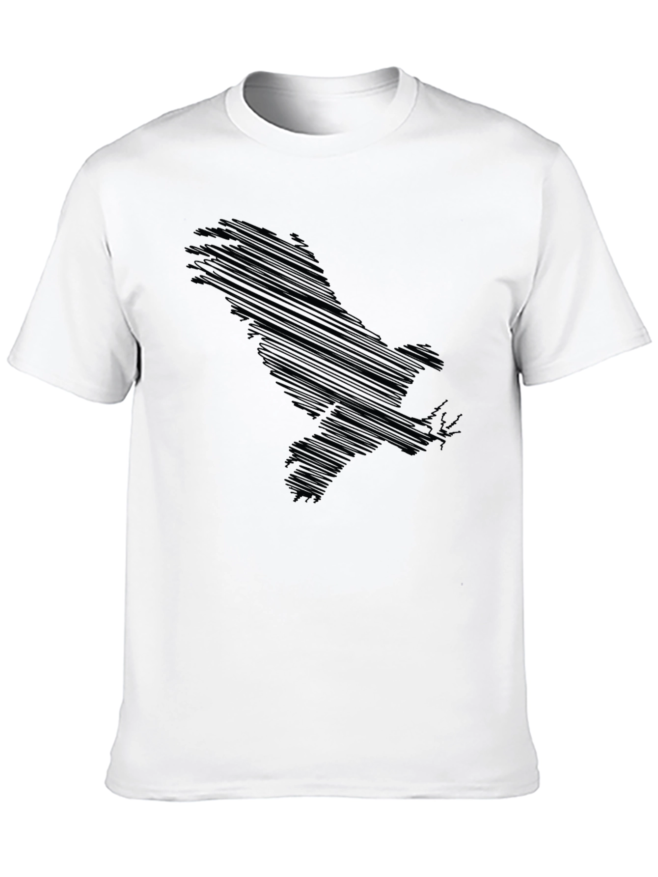Black Eagle Scribble Print T-Shirt