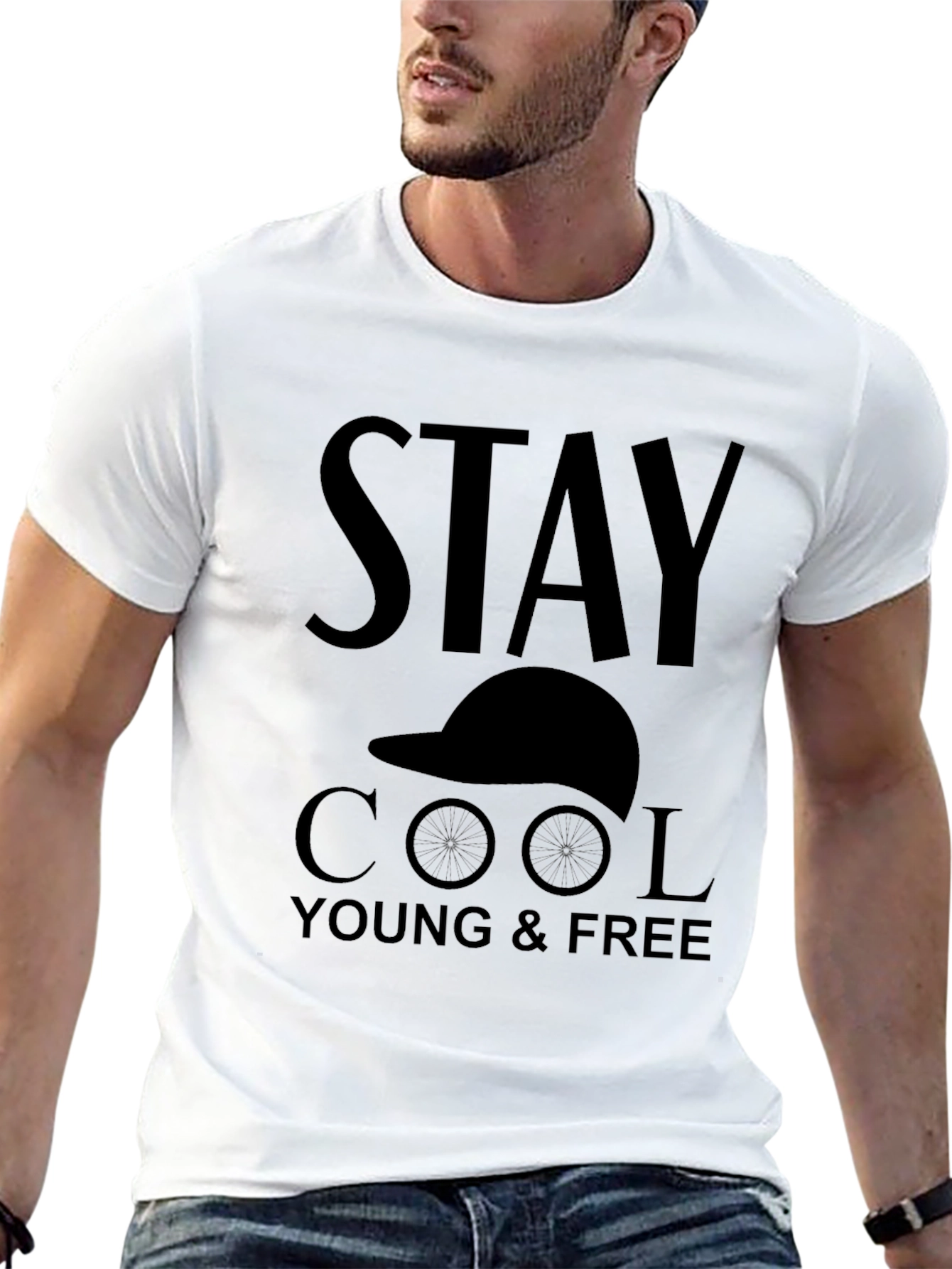 Stay Cool Young & Free Graphic T-Shirt