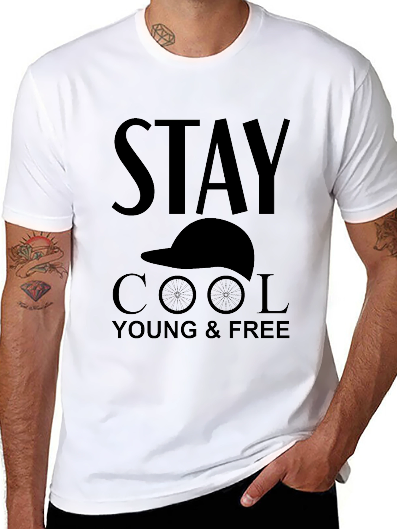 Stay Cool Young & Free Graphic T-Shirt