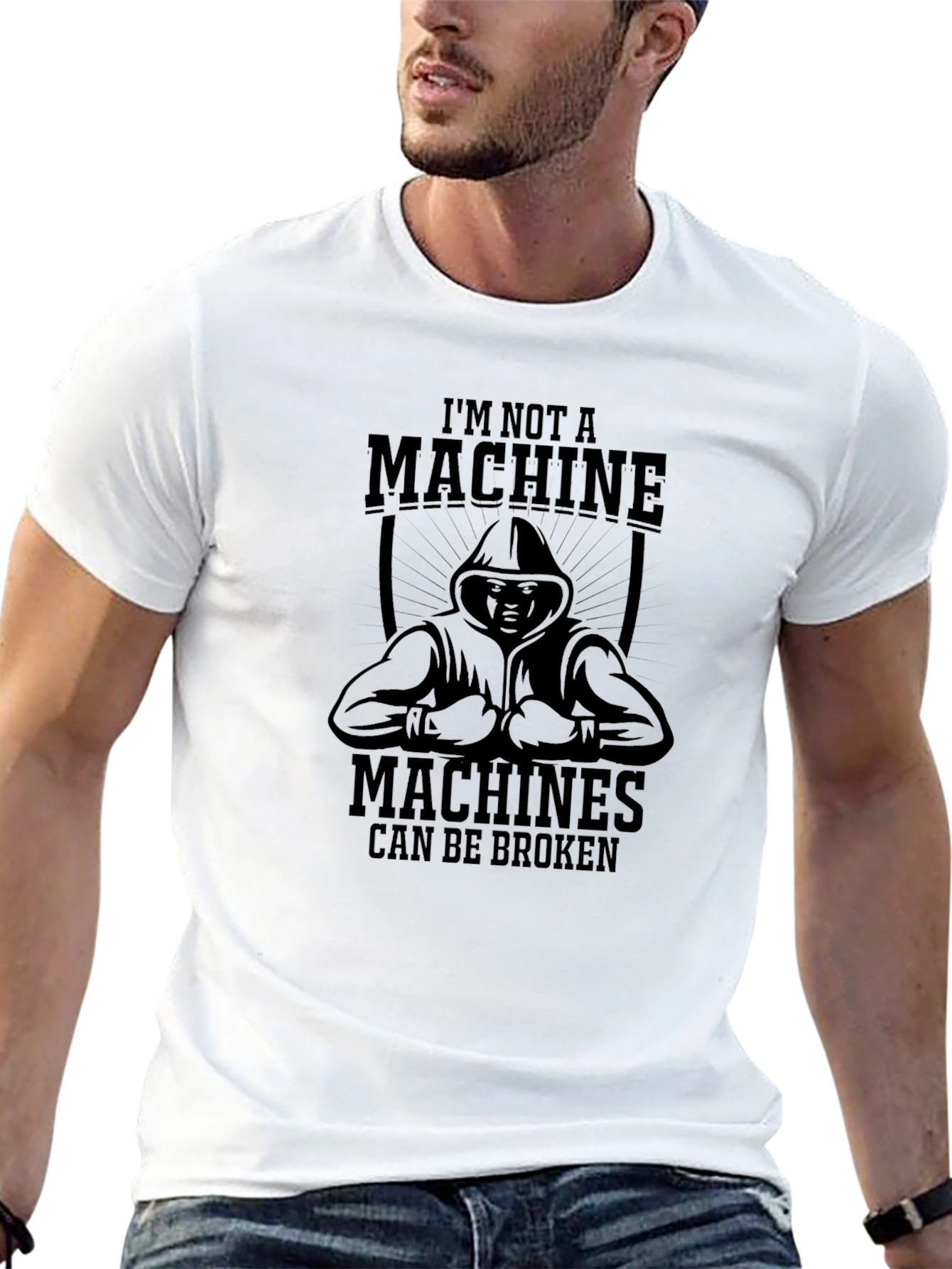 Im Not a Machine Mens Black Graphic Tee
