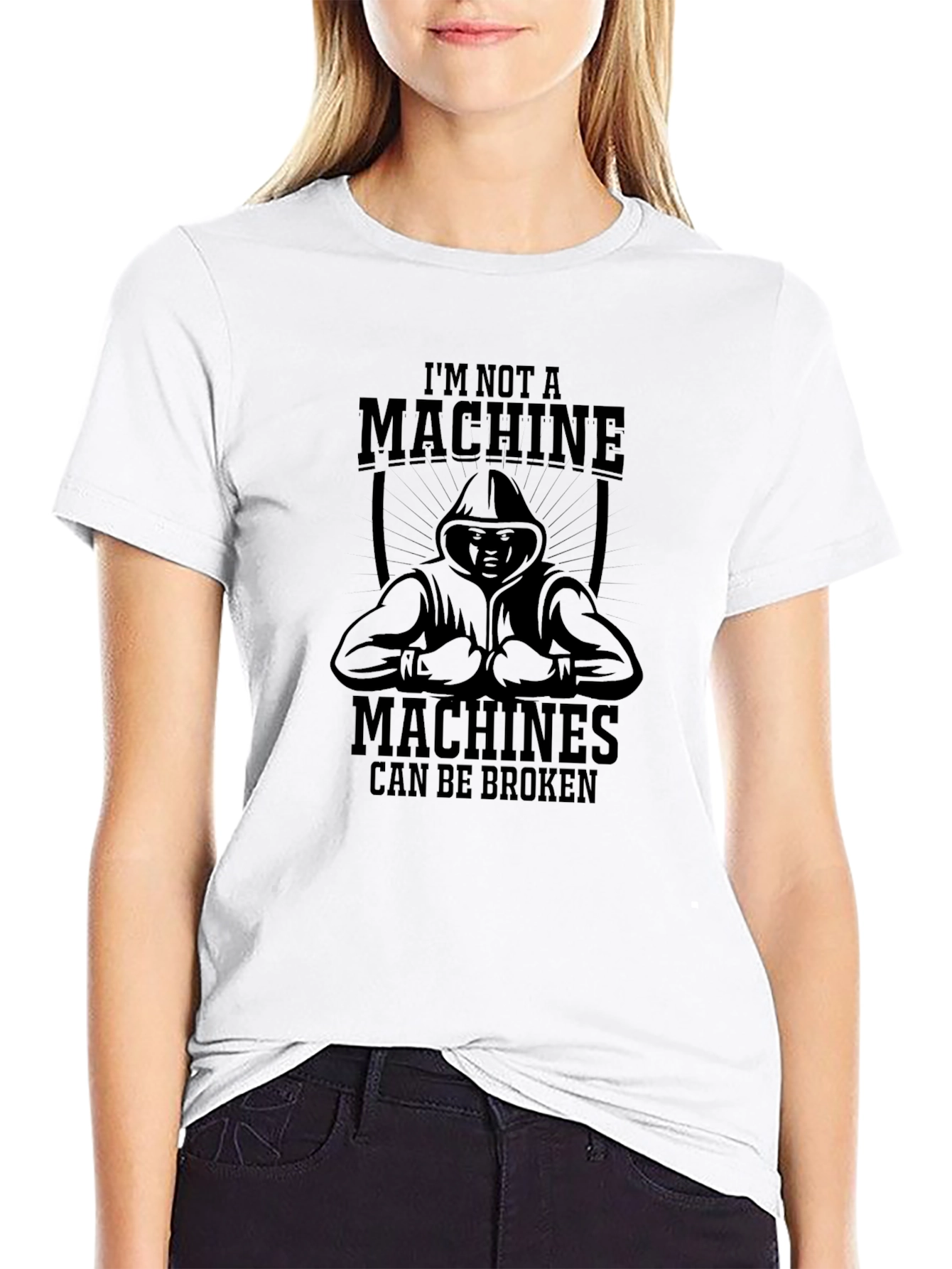Im Not a Machine Mens Black Graphic Tee