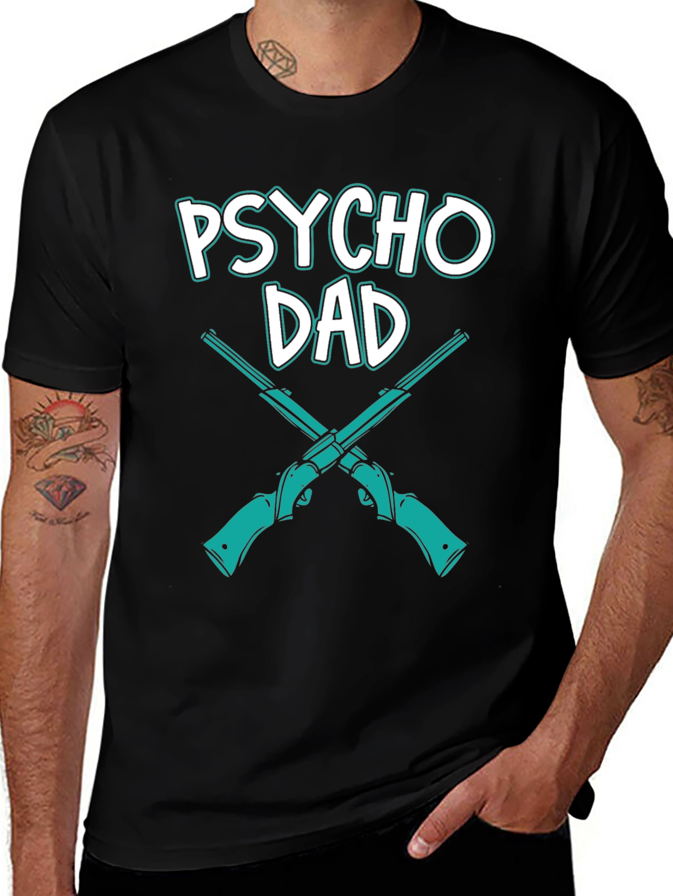 Psycho Dad T-Shirt Novelty Funny Graphic Tee