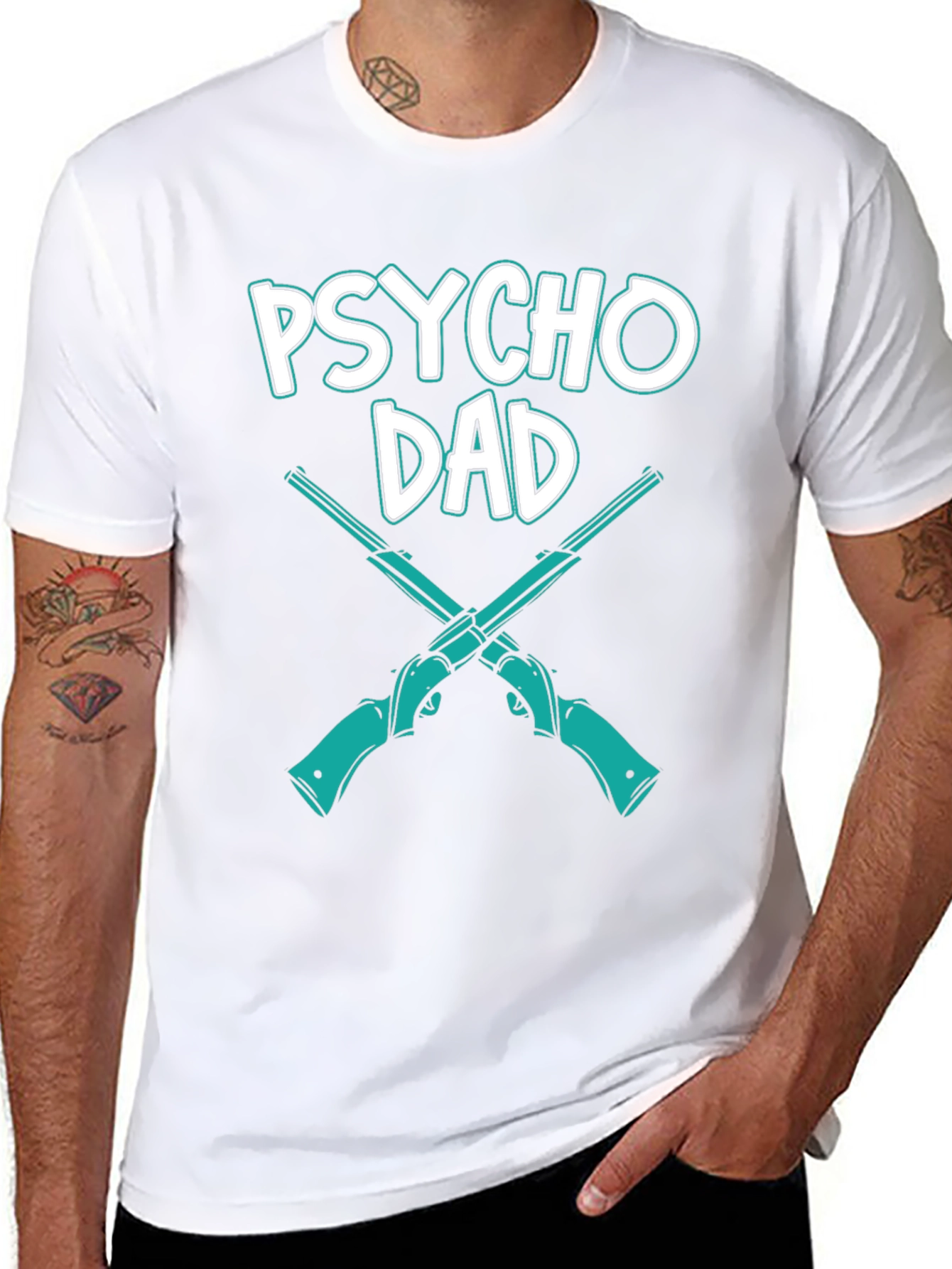 Psycho Dad T-Shirt Novelty Funny Graphic Tee