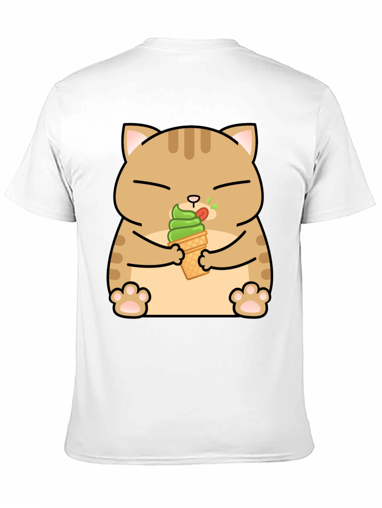 Cat Eating Ice Cream T-Shirt - Cute Graphic Tee