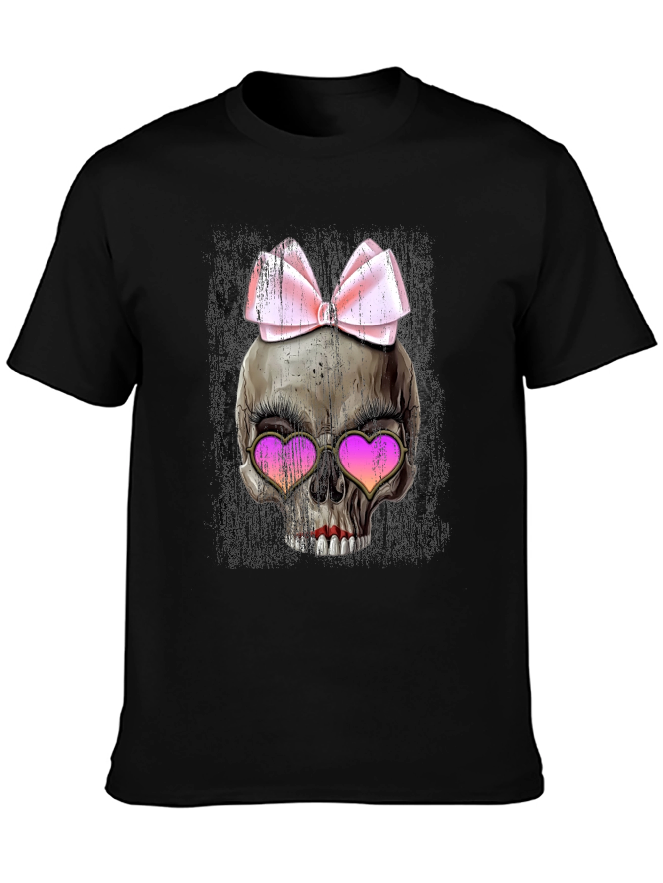 Skull with Bow & Heart Sunglasses T-Shirt