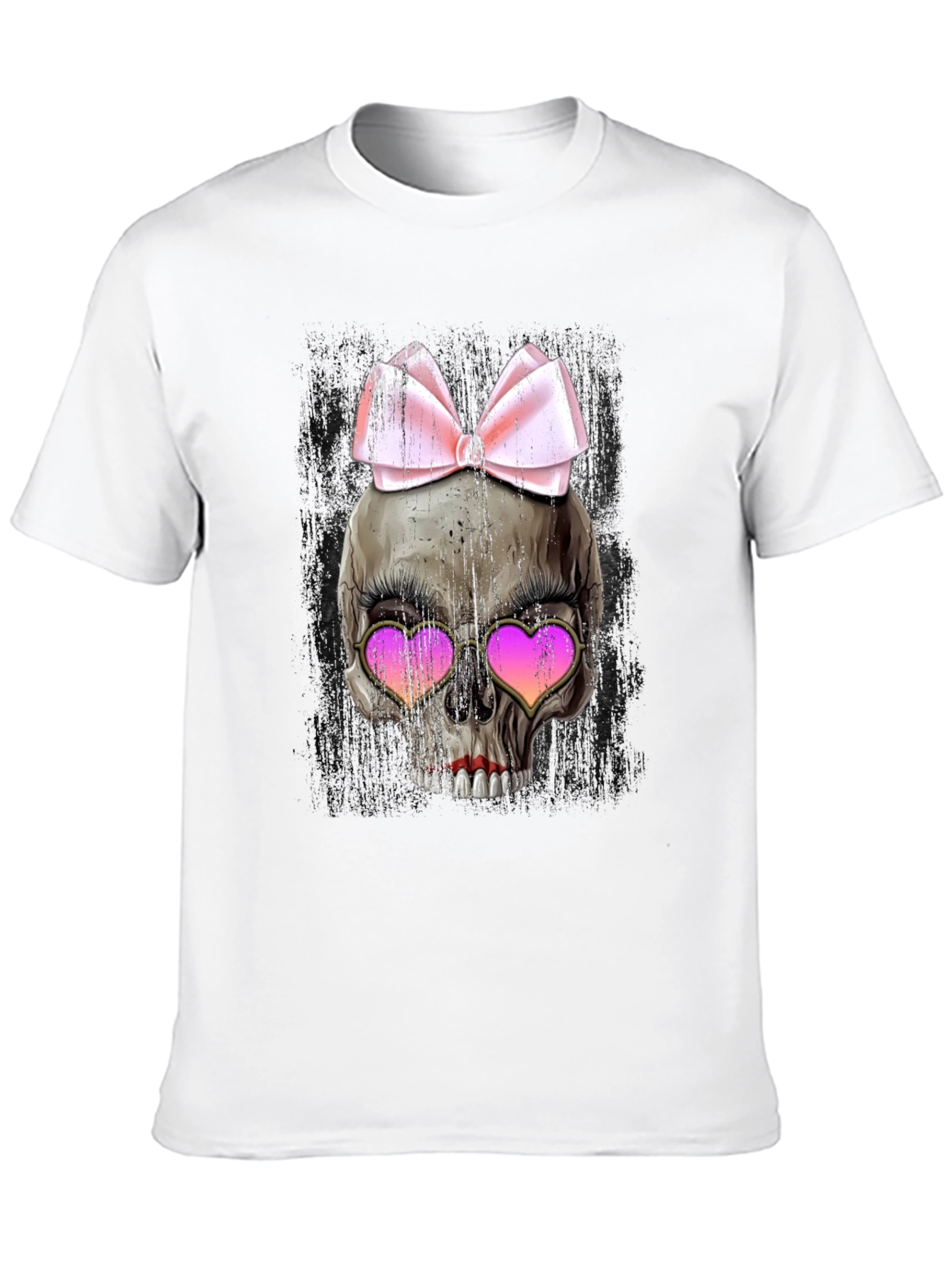 Skull with Bow & Heart Sunglasses T-Shirt
