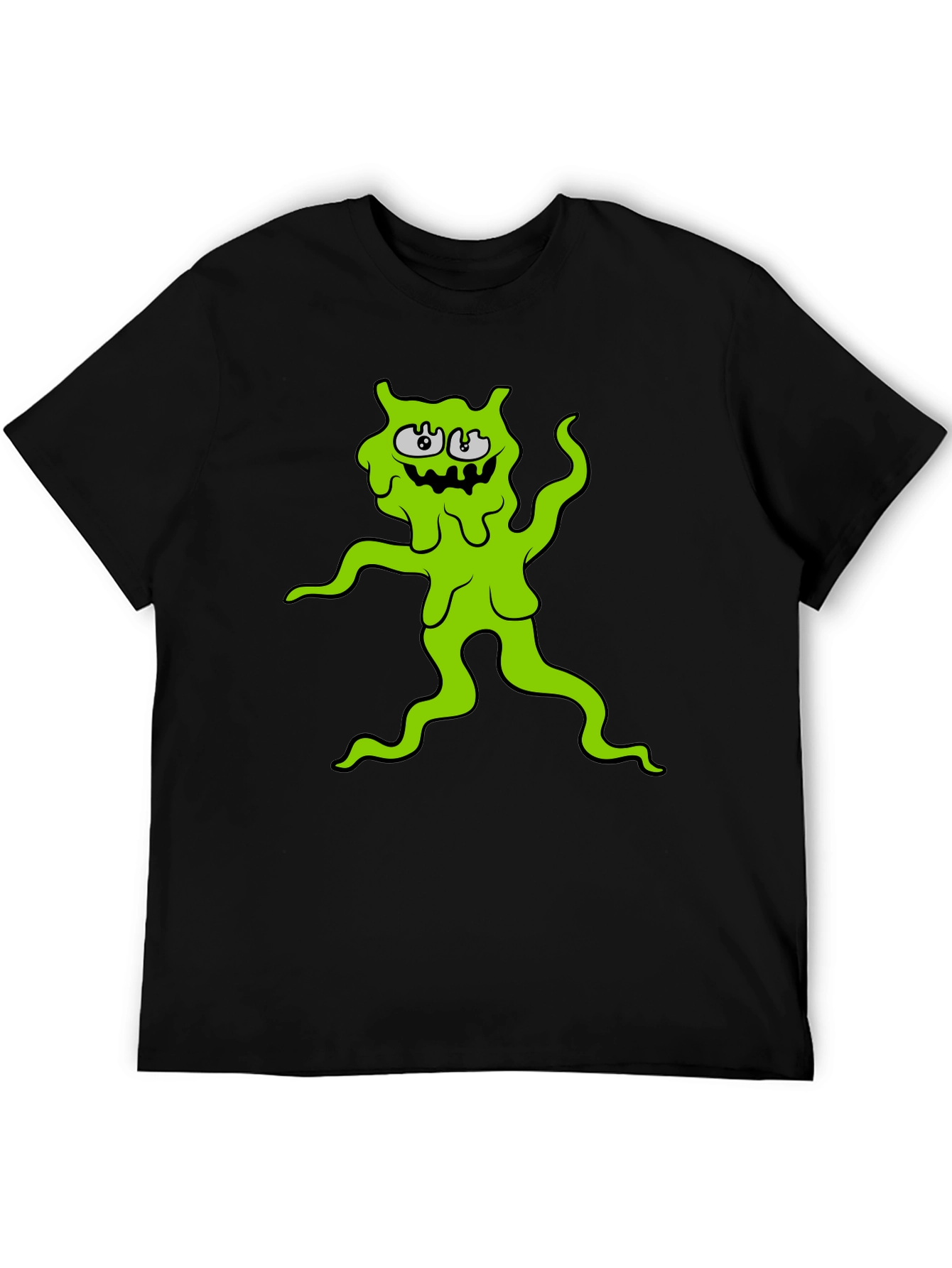 Green Slime Monster Graphic Tee - Black