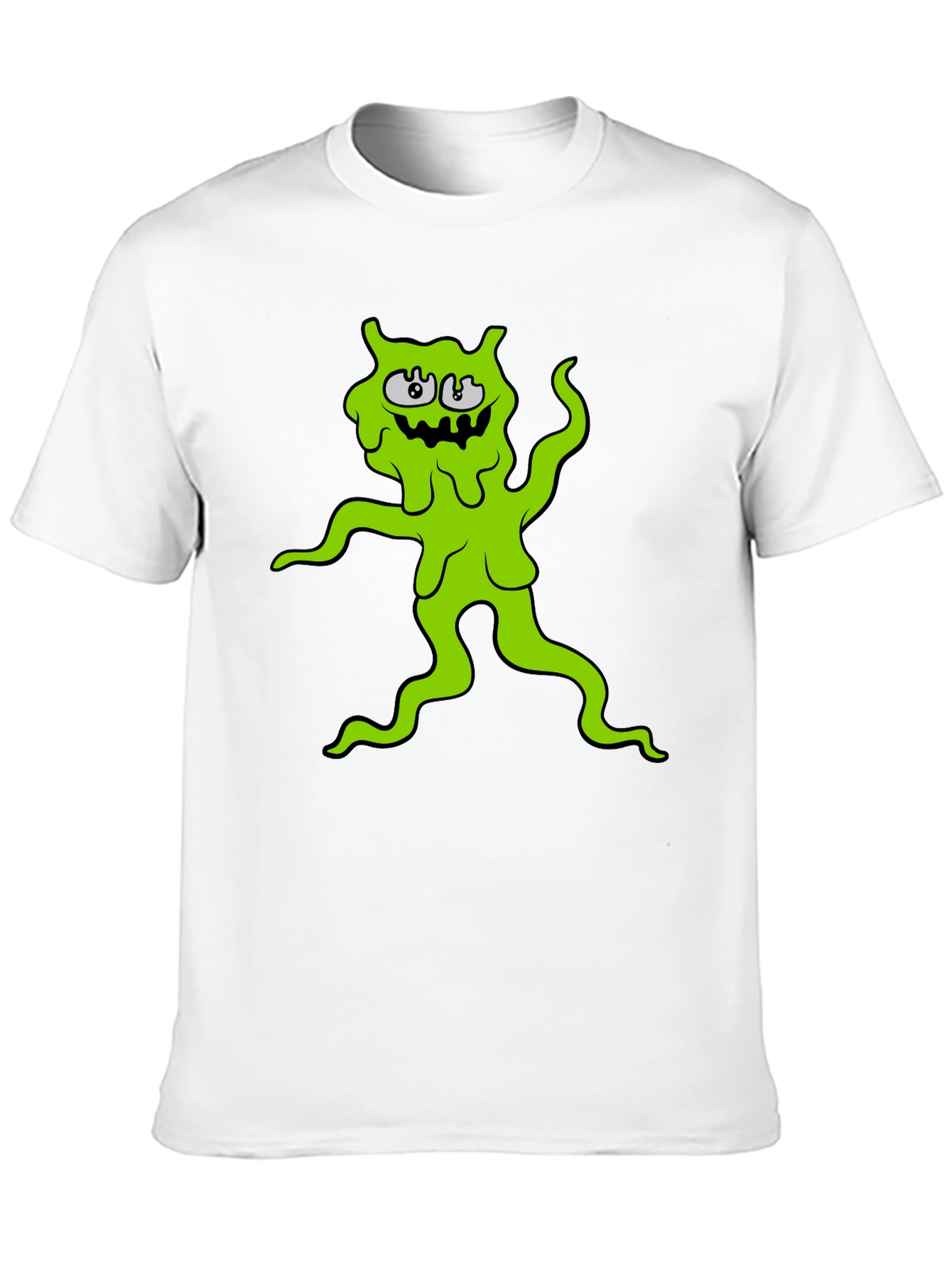 Green Slime Monster Graphic Tee - Black
