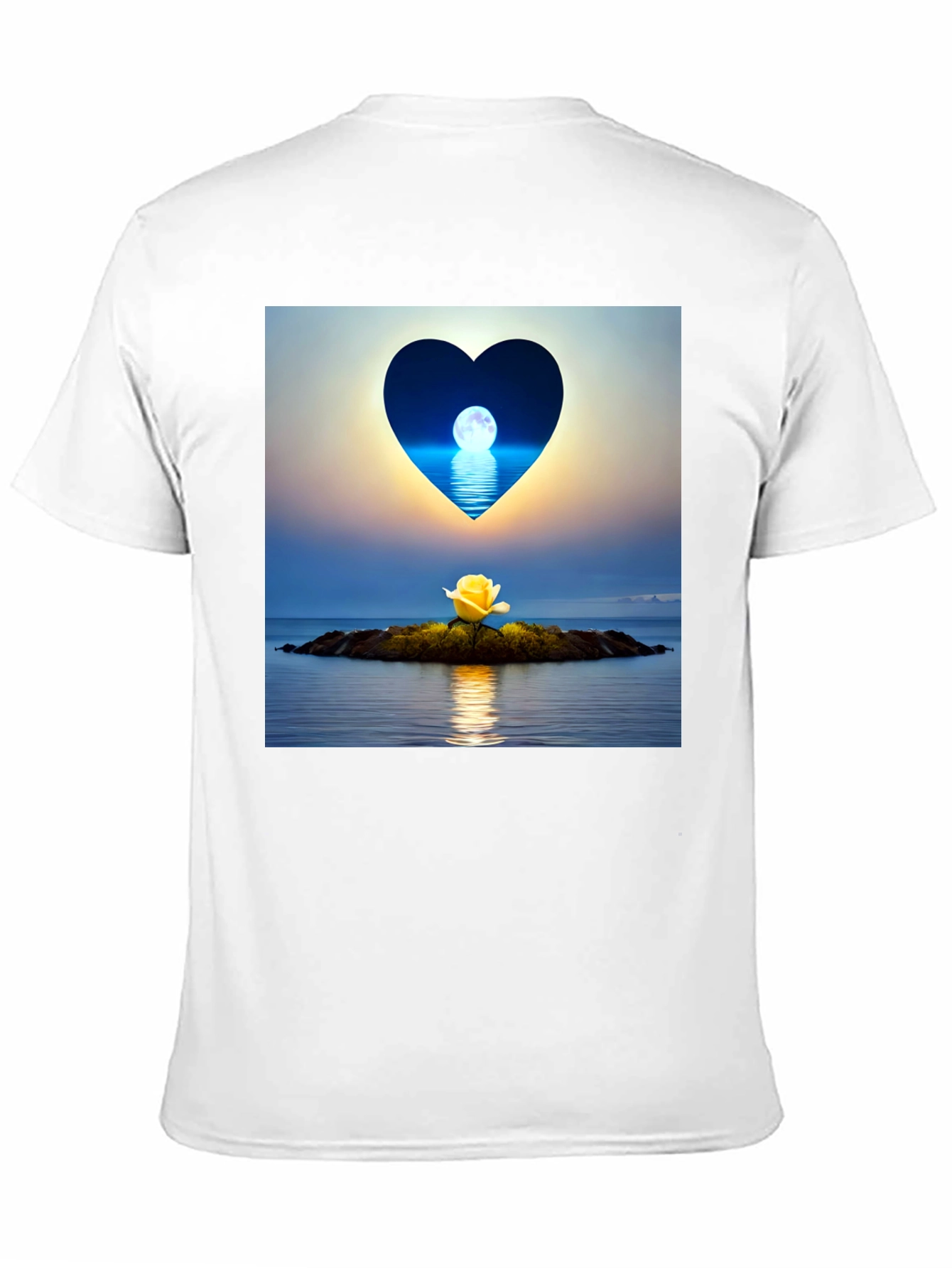 Romantic Heart Moon Rose Graphic Tee