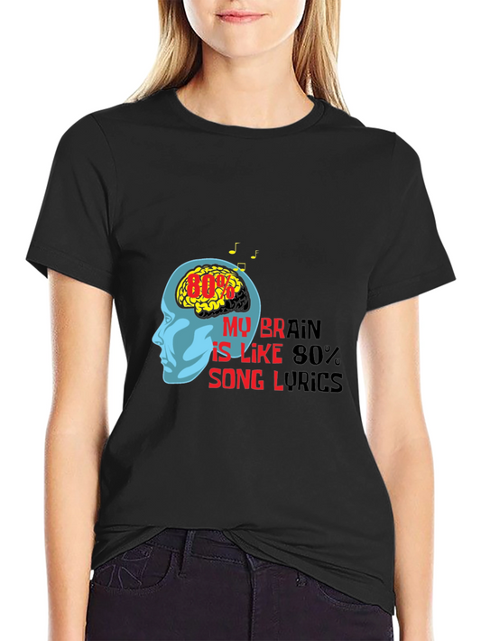 Brain Song Lyrics Graphic Tee - Music Lover T-Shirt