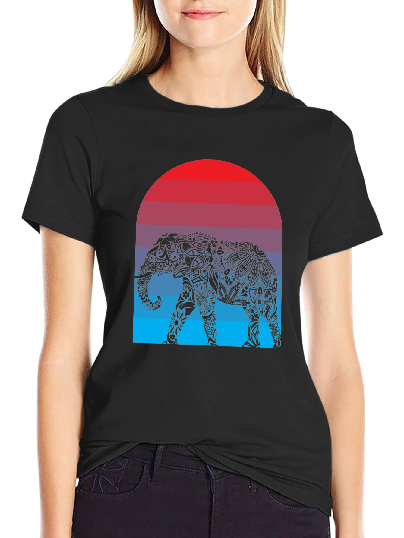 Elephant Sunset Graphic Tee - Stylish Mens T-Shirt