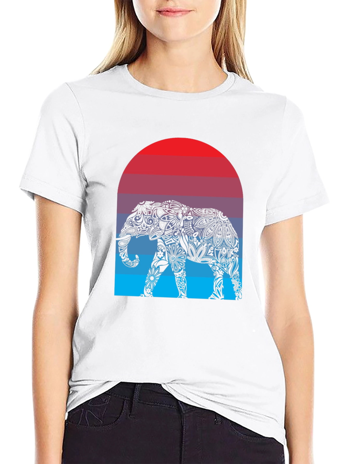Elephant Sunset Graphic Tee - Stylish Mens T-Shirt