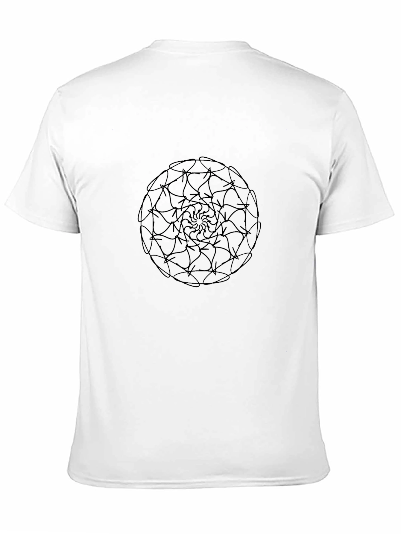 Black Mandala Print Crew Neck T-Shirt
