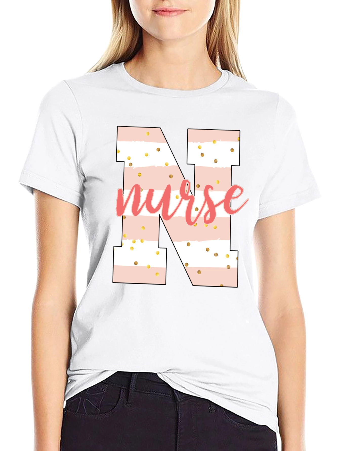 Nurse Initial T-Shirt - N Letter Design