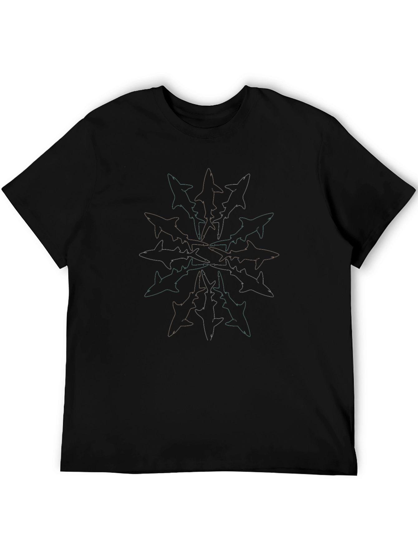 Shark Mandala Graphic Tee - Cool Black T-Shirt