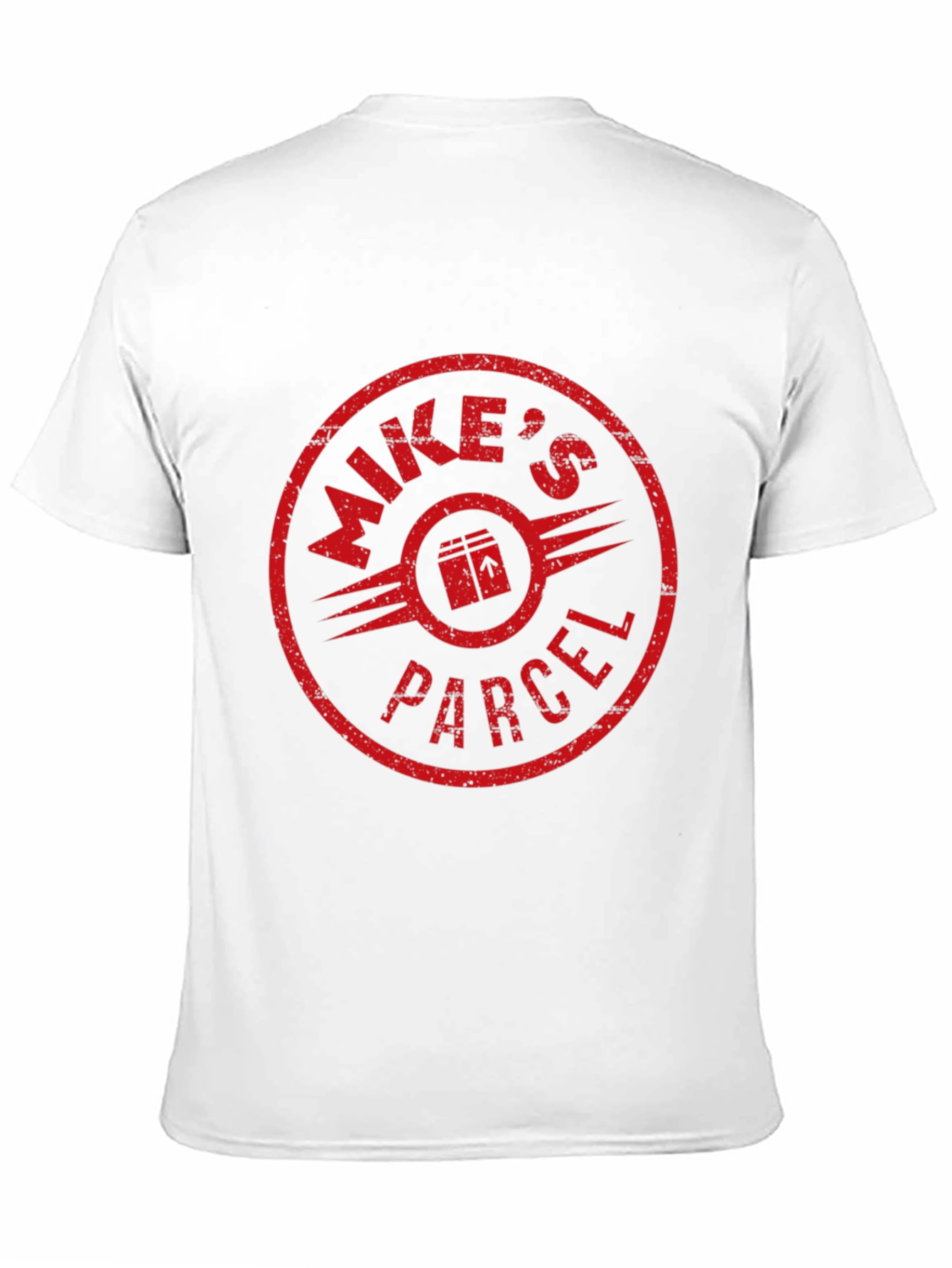 Mikes Parcel T-Shirt - Distressed Red Logo