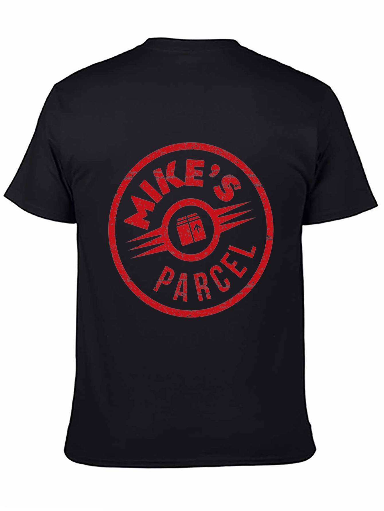 Mikes Parcel T-Shirt - Distressed Red Logo