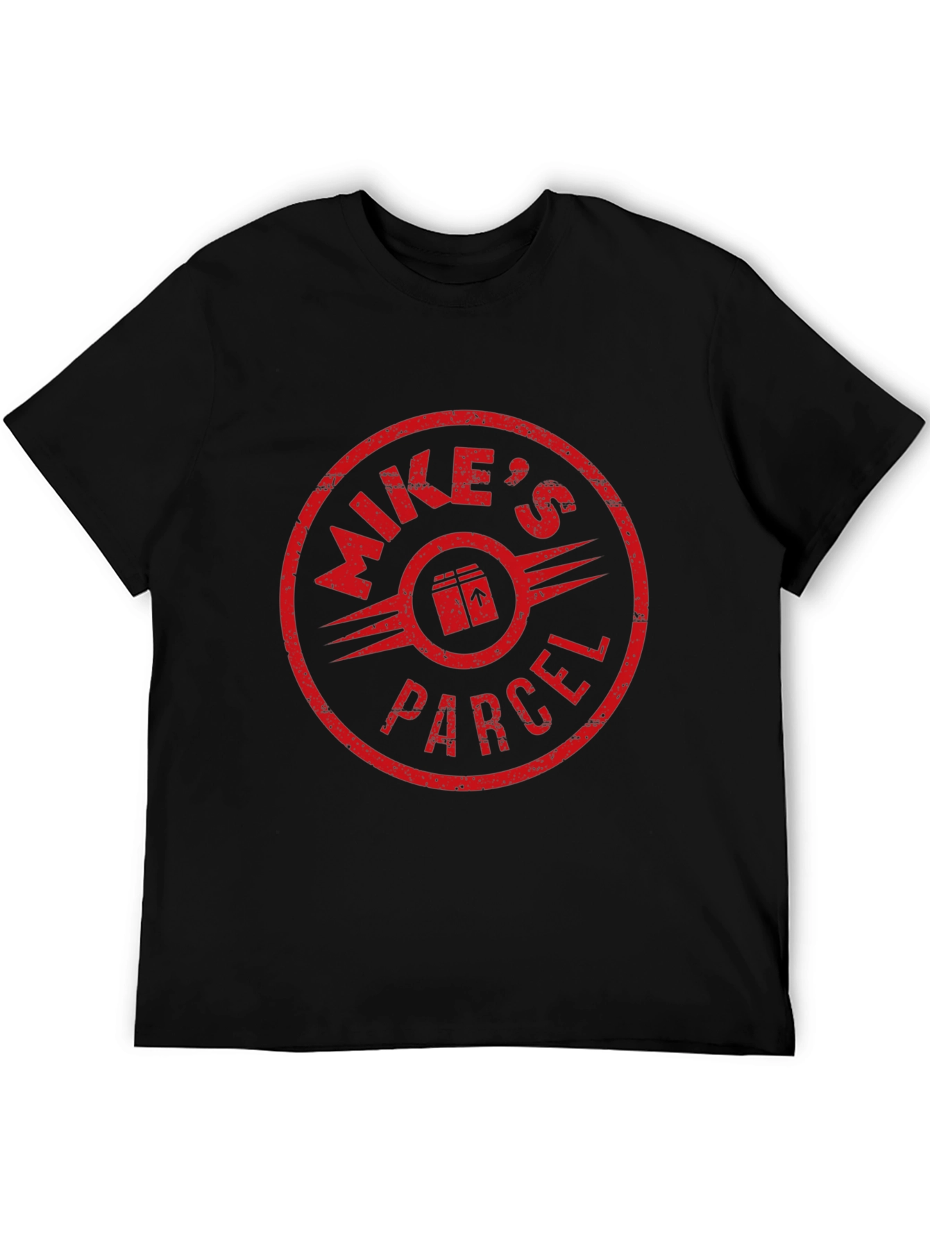 Mikes Parcel T-Shirt - Distressed Red Logo