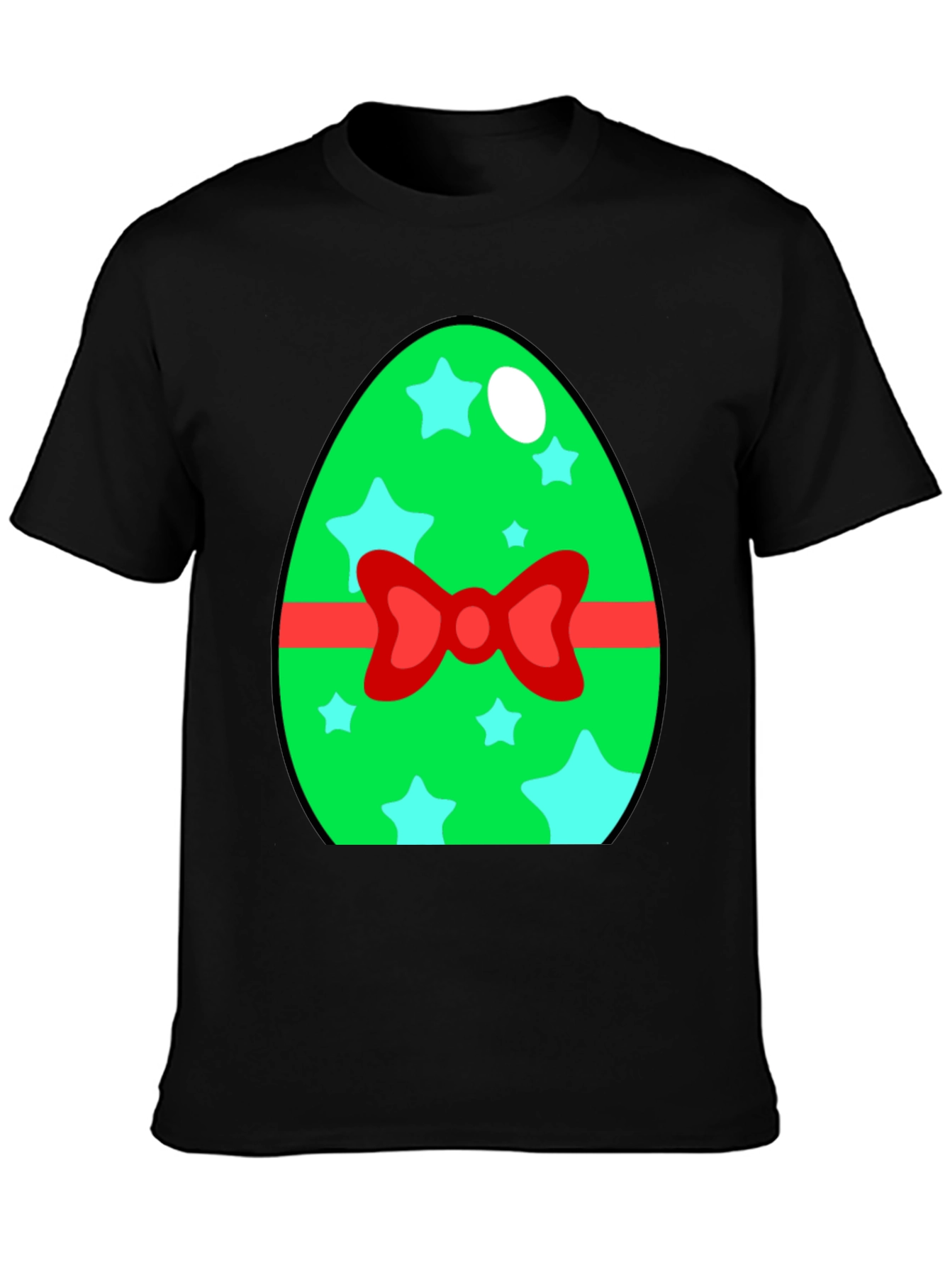 Easter Egg T-Shirt - Green Star Bow Tie
