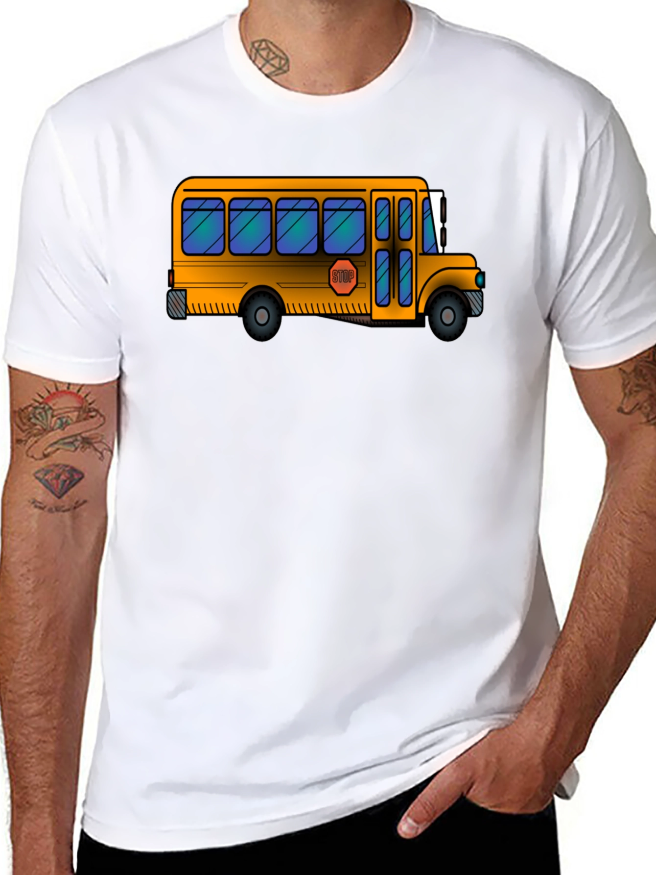 School Bus Graphic T-Shirt - Classic Black