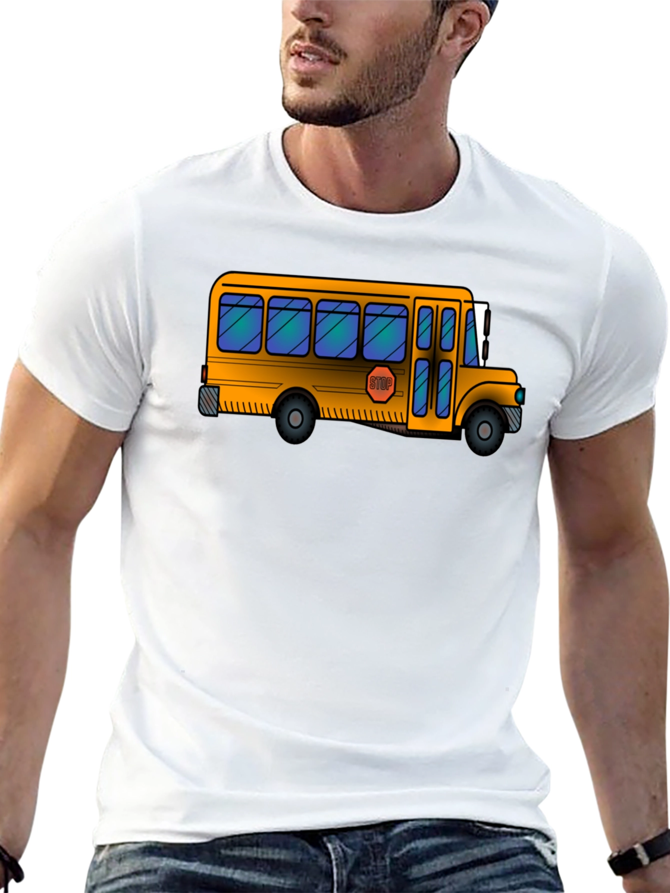 School Bus Graphic T-Shirt - Classic Black