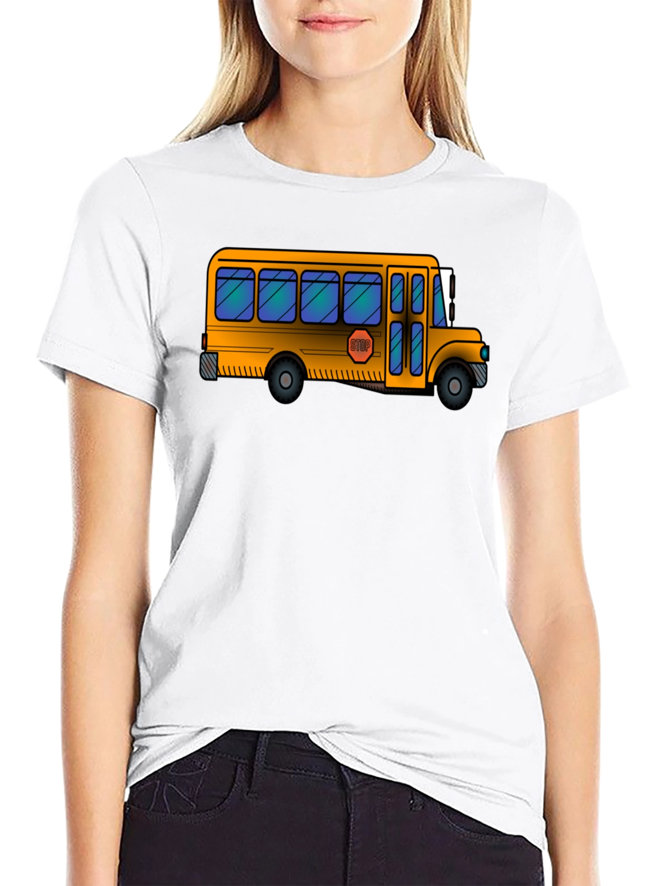 School Bus Graphic T-Shirt - Classic Black