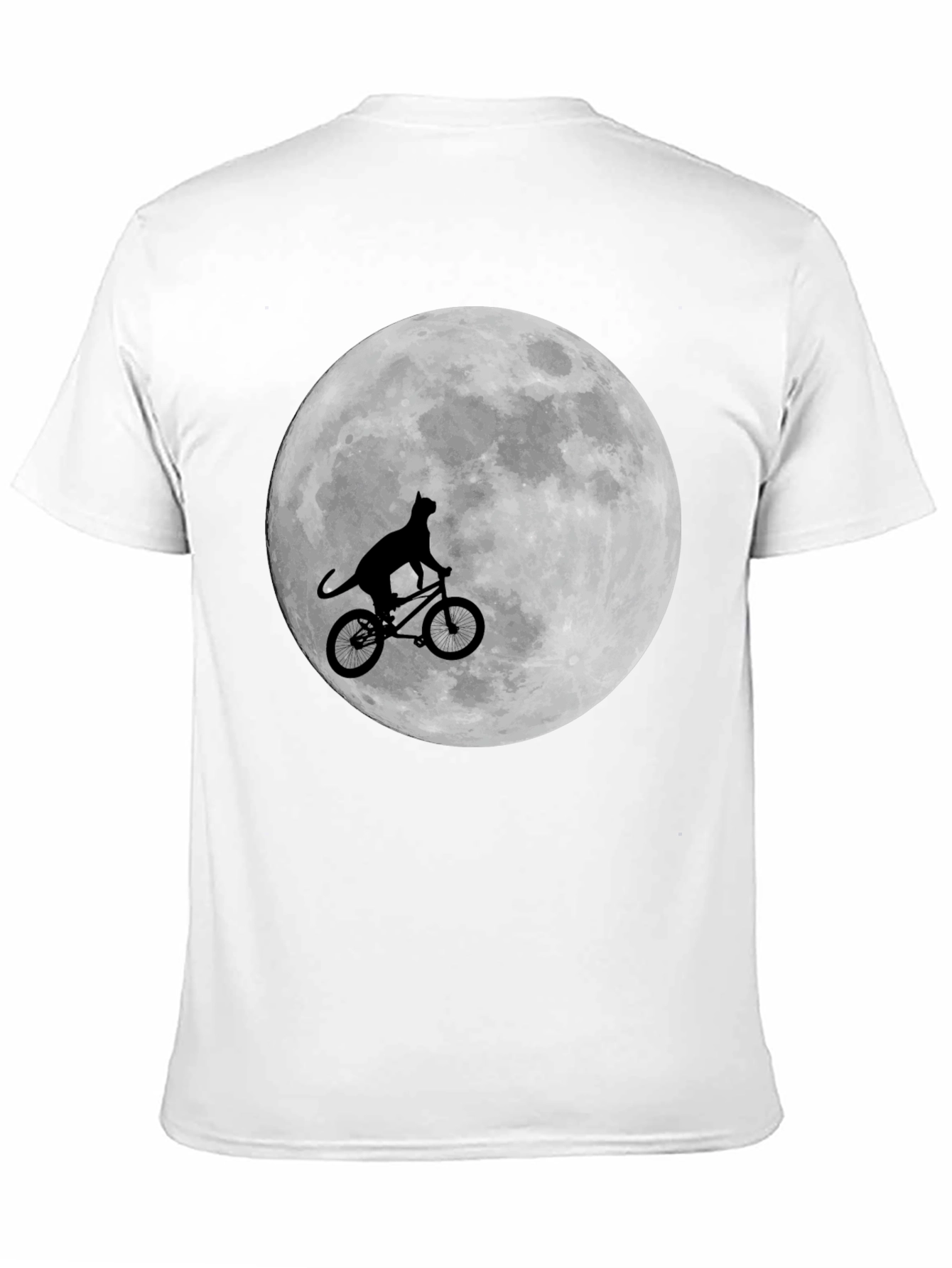 Cat on Bike Moon Graphic T-Shirt