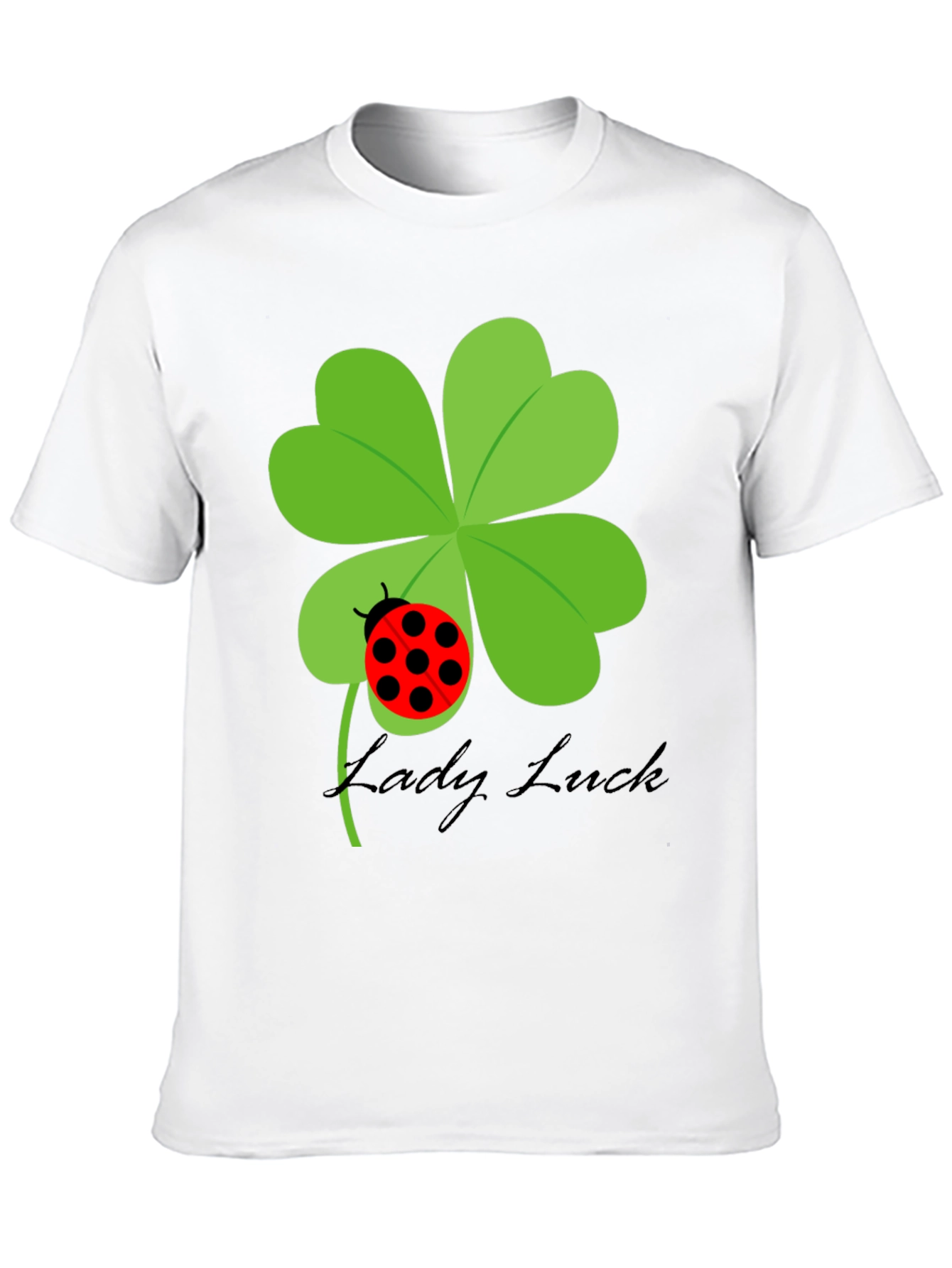 Lucky Ladybug Clover T-Shirt - Black