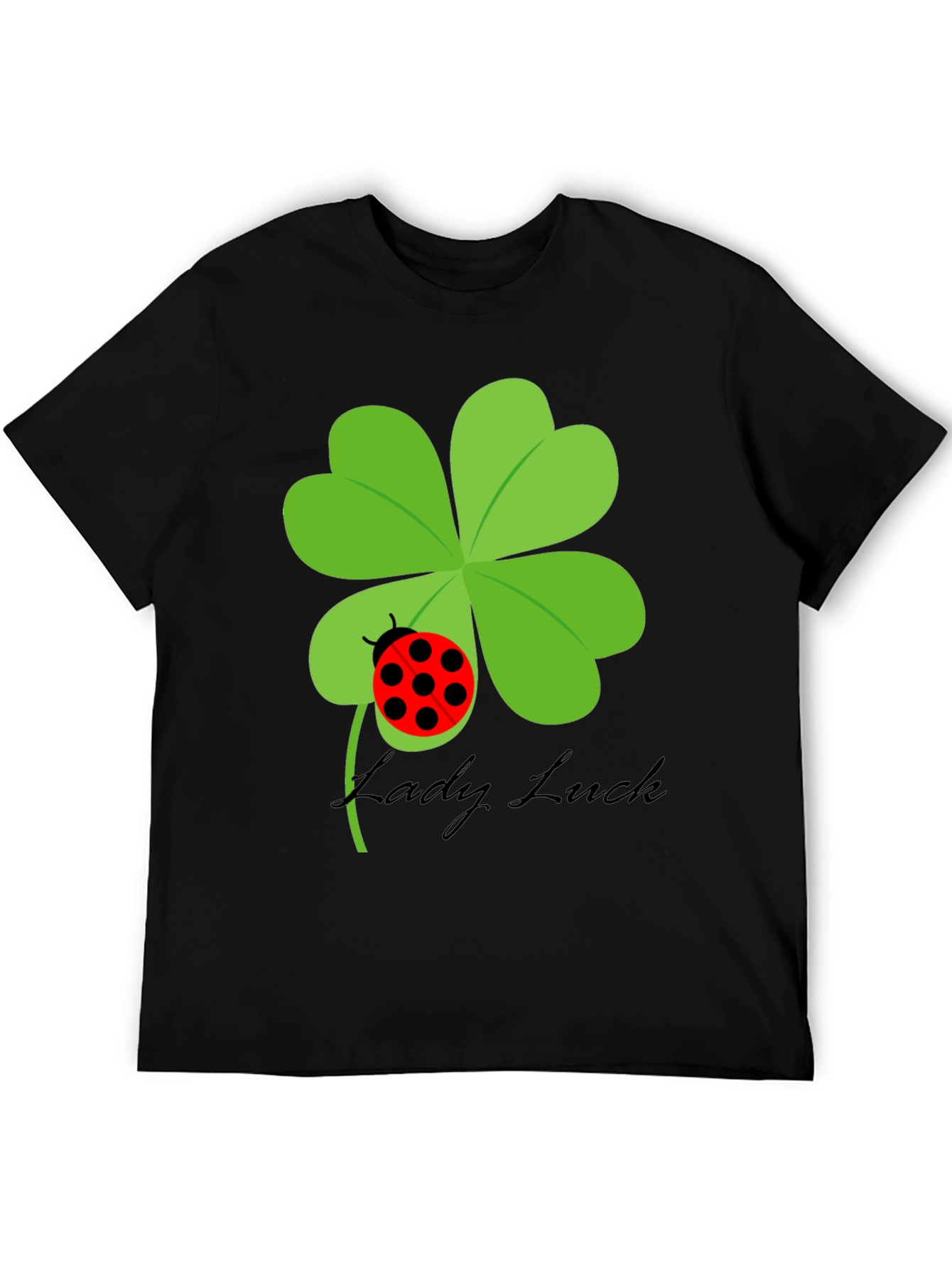 Lucky Ladybug Clover T-Shirt - Black
