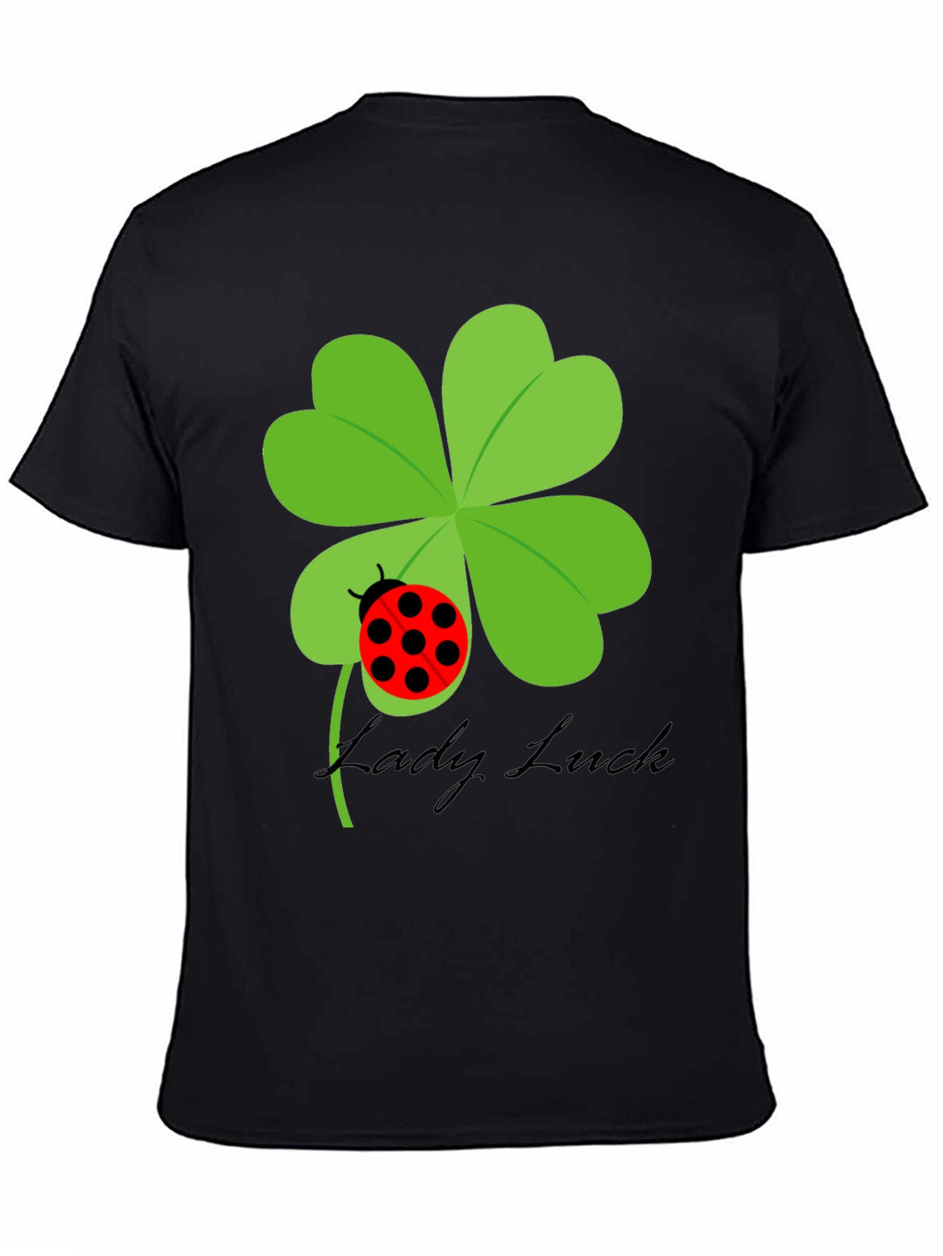 Lucky Ladybug Clover T-Shirt - Black