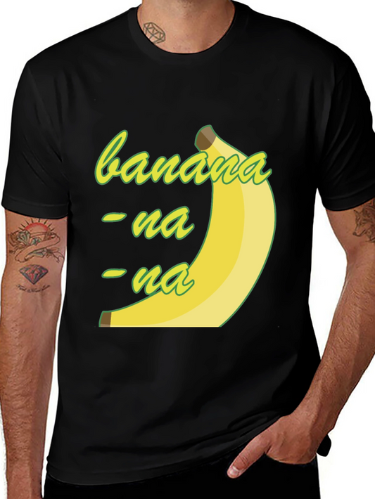 Banana-na-na Mens Black Graphic T-Shirt