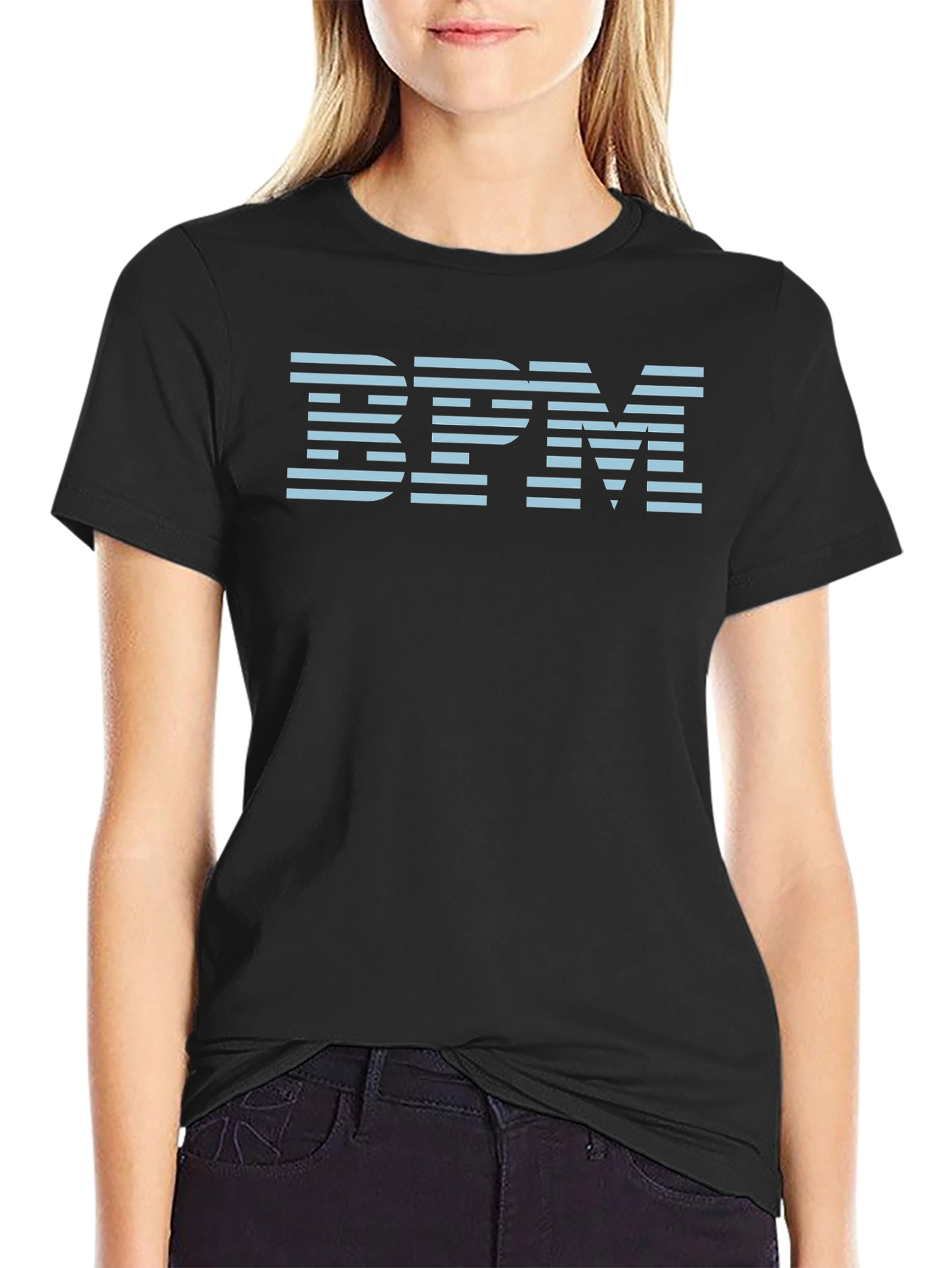 BPM Striped Graphic Tee - Cool Black T-Shirt