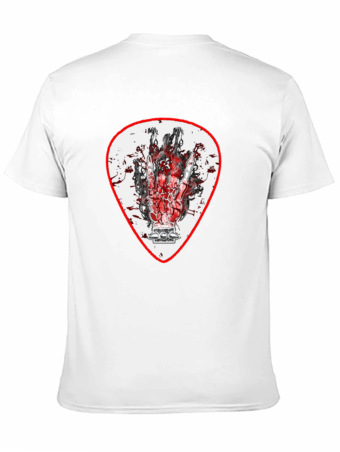 Rock On Hand Guitar Pick Black T-Shirt