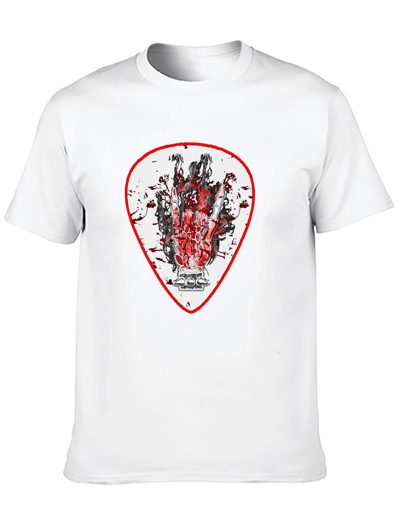 Rock On Hand Guitar Pick Black T-Shirt
