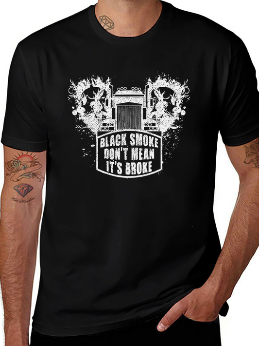 Black Smoke Trucker Graphic Tee - Dont Mean Its Broke
