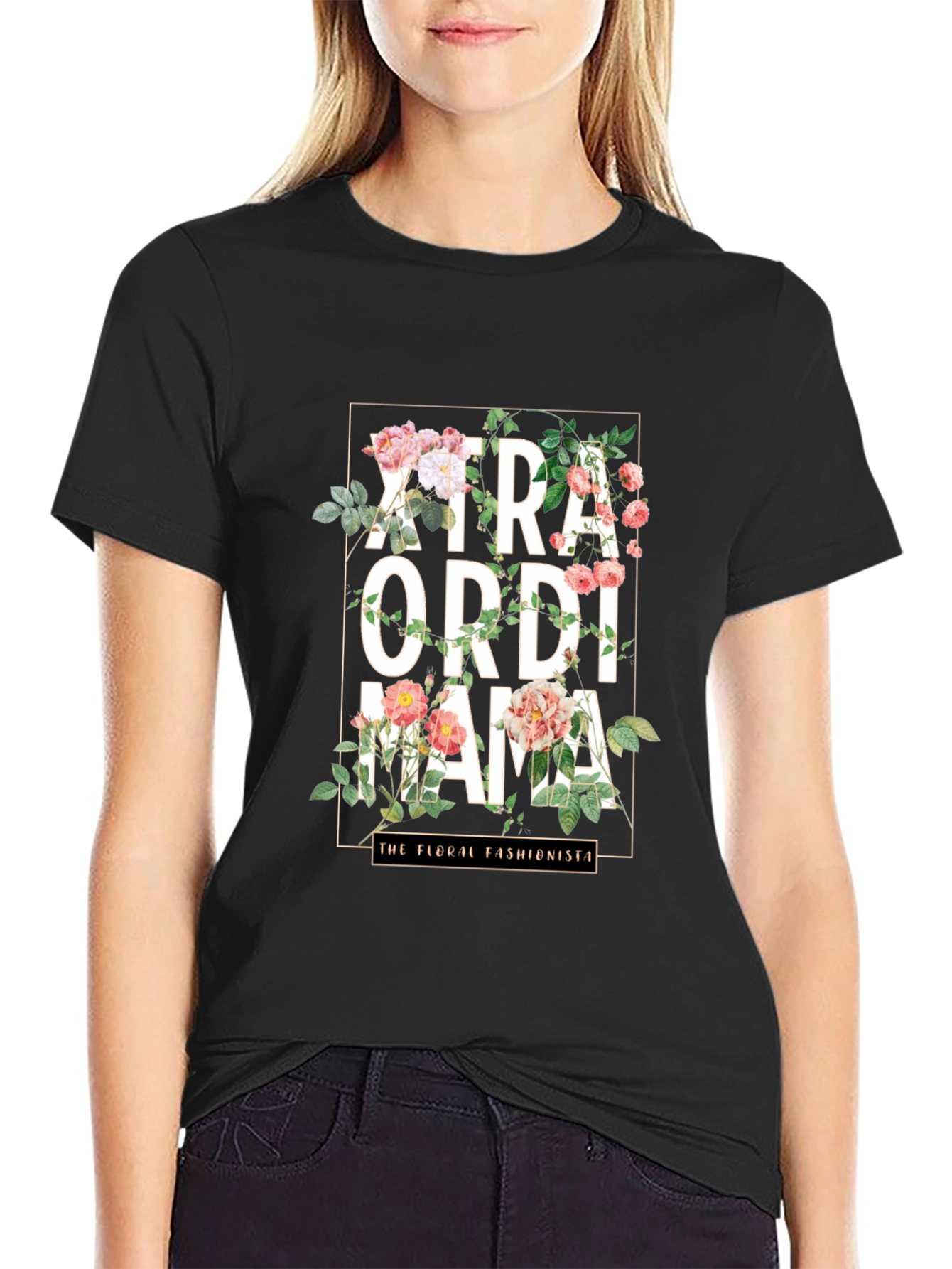 Floral Extraordinaire Mama Graphic T-Shirt
