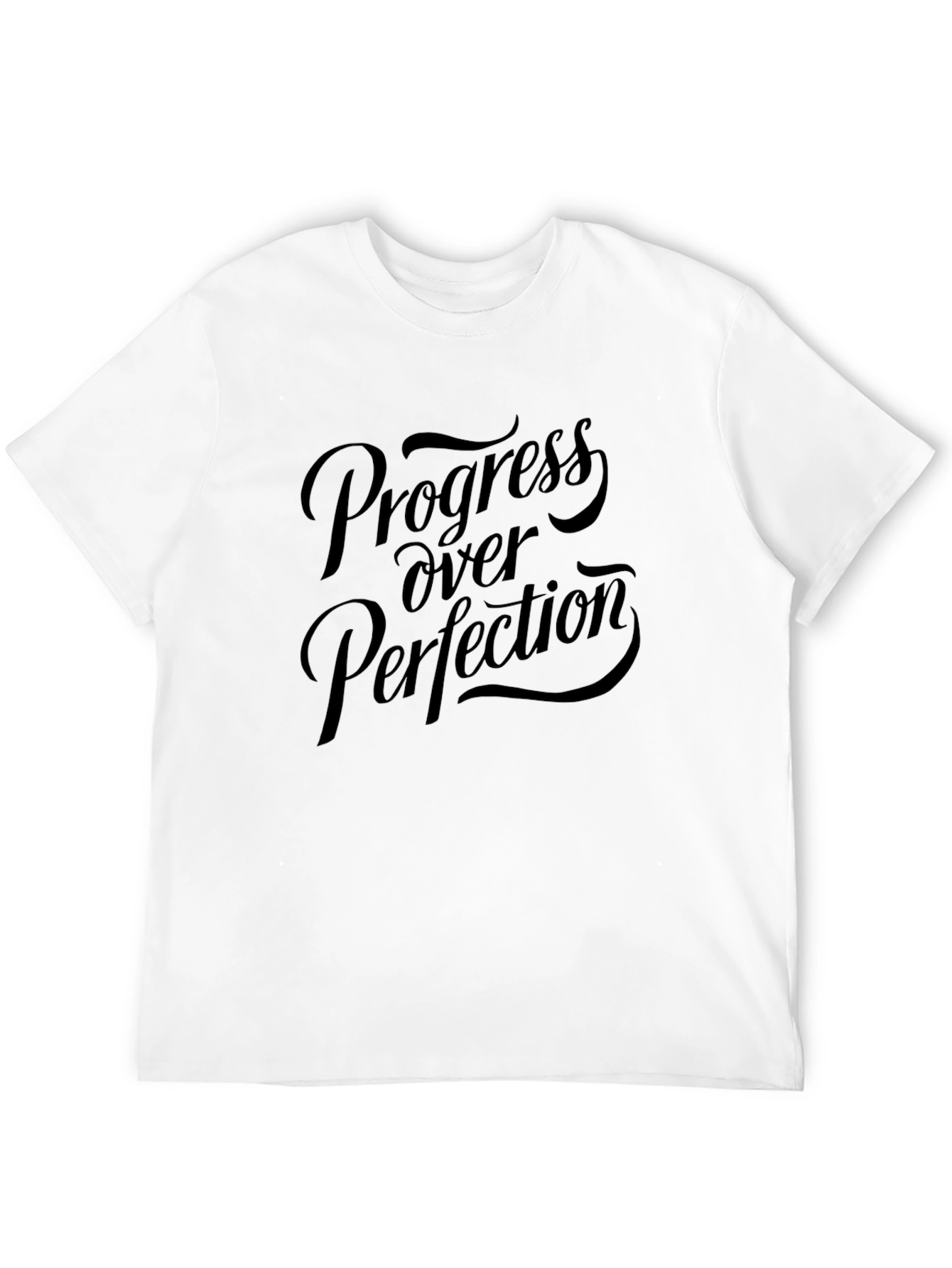 Progress Over Perfection Black T-Shirt