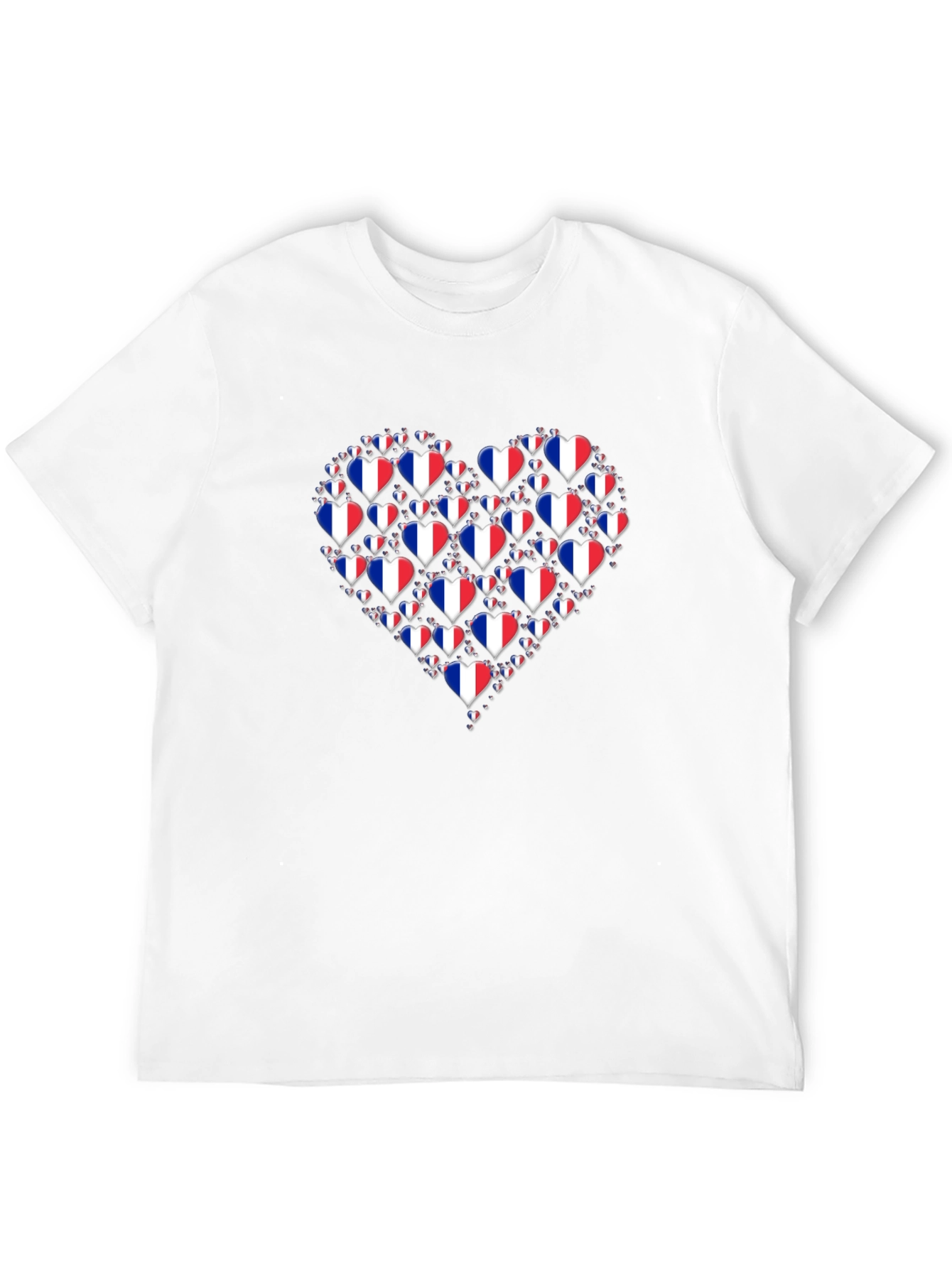 French Flag Heart Graphic T-Shirt - Stylish Pride