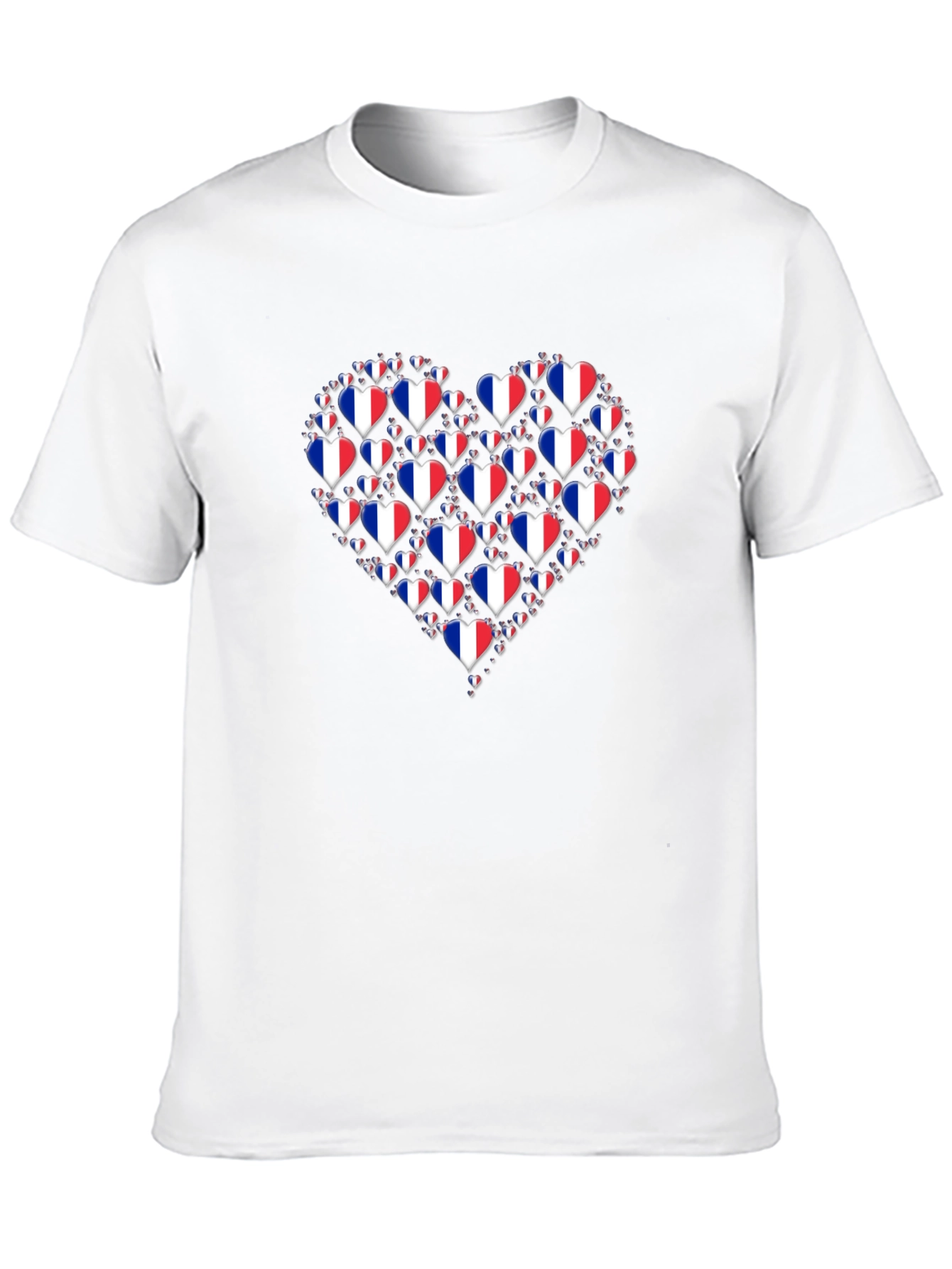 French Flag Heart Graphic T-Shirt - Stylish Pride