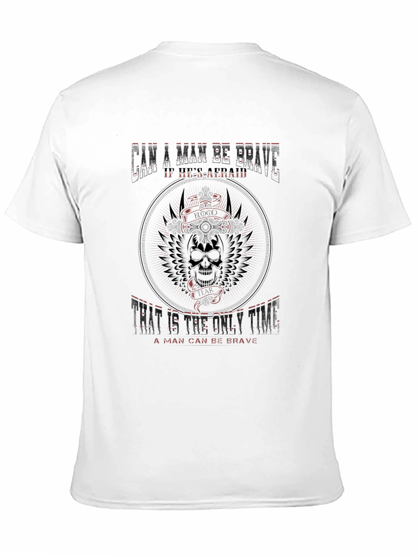 Brave Man Skull Graphic Tee - Black