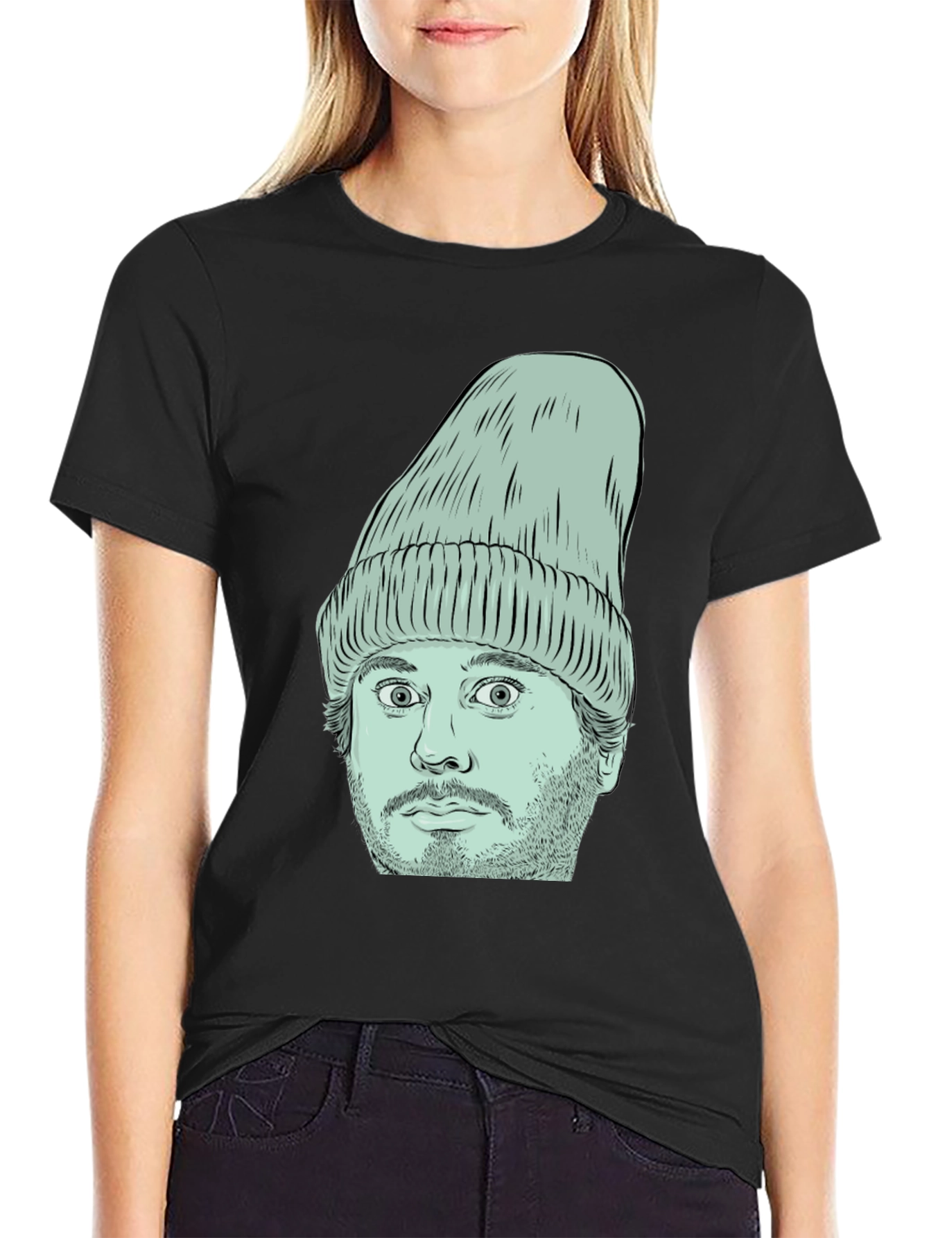 Beanie Face Graphic T-Shirt - Unique Style