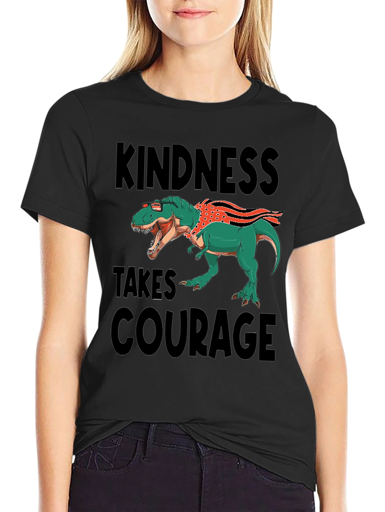 Kindness Takes Courage T-Rex Graphic Tee