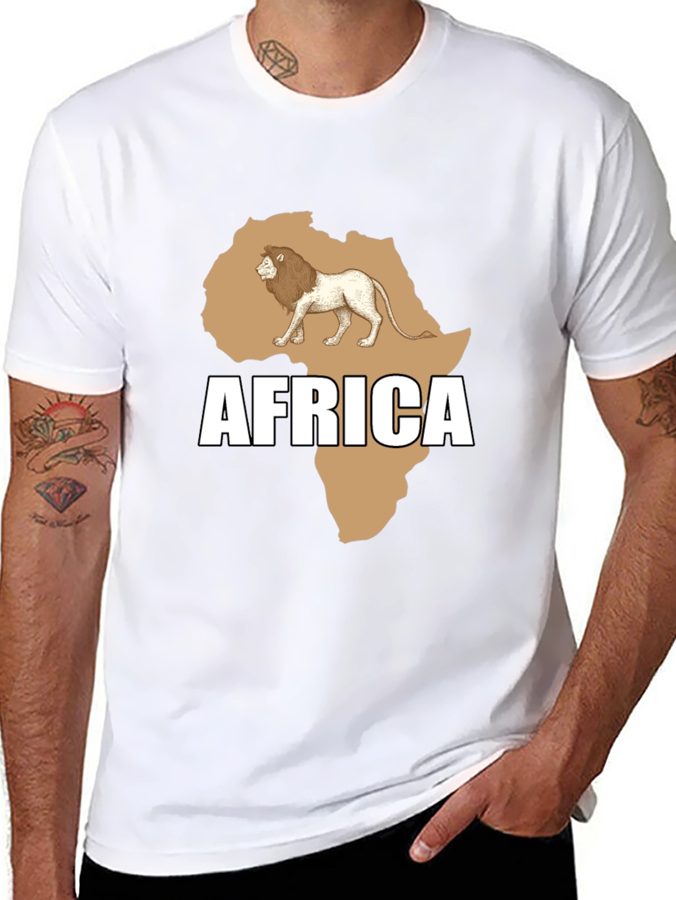 Africa Lion Graphic T-Shirt - Stylish Black Tee
