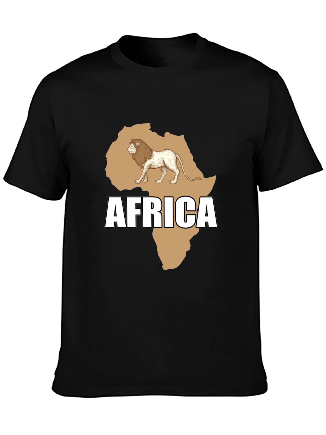 Africa Lion Graphic T-Shirt - Stylish Black Tee
