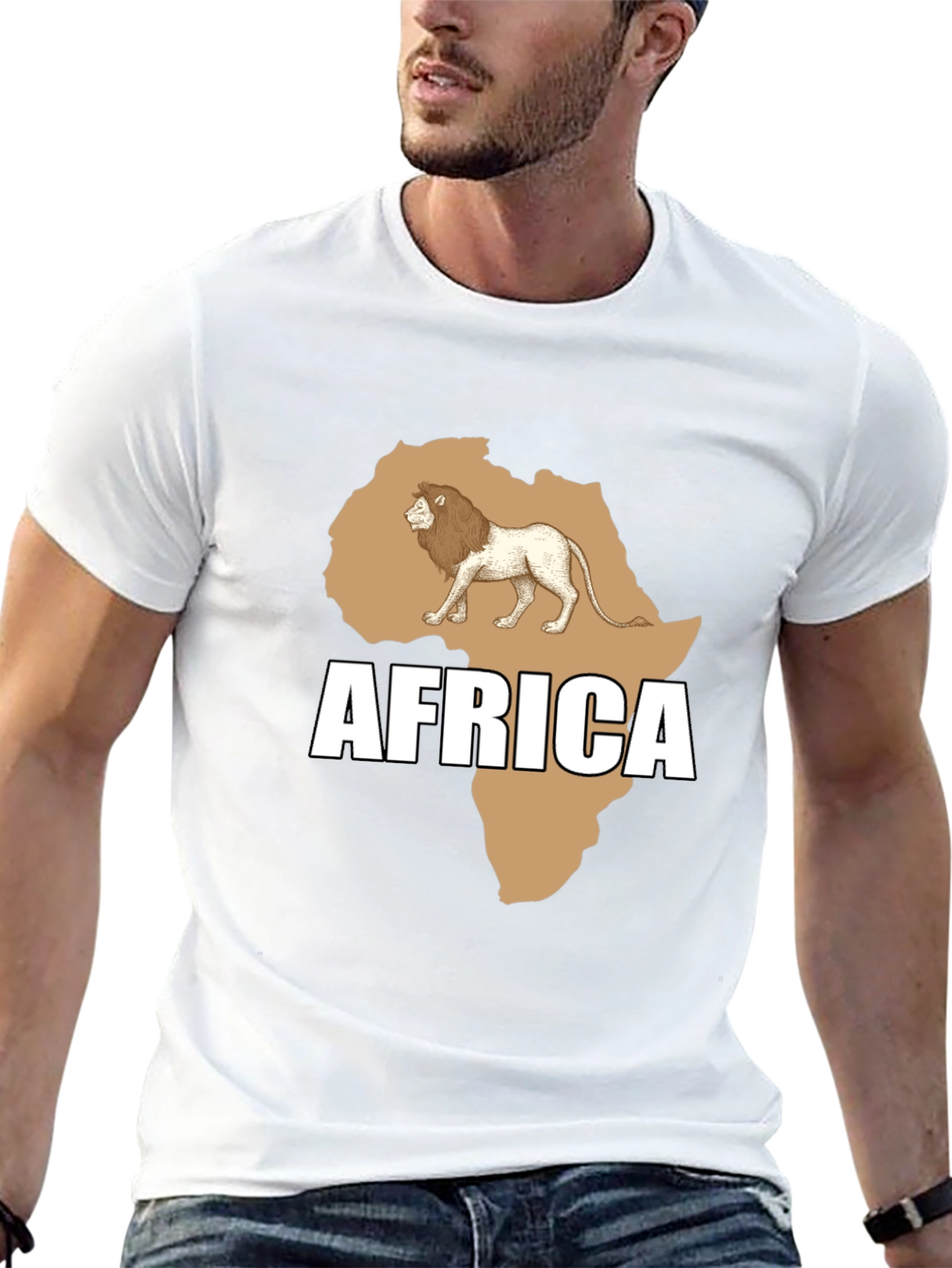 Africa Lion Graphic T-Shirt - Stylish Black Tee